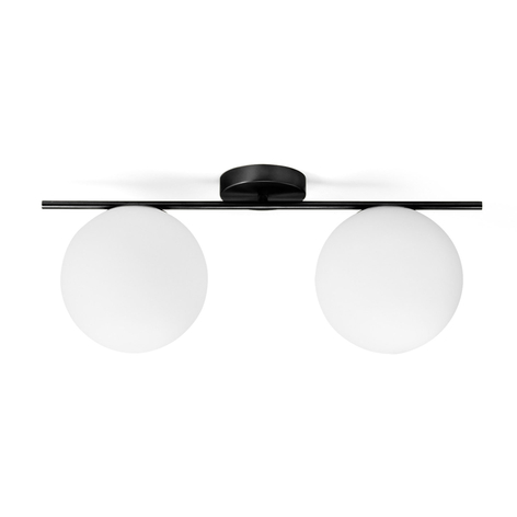 Jugen loftlampe, sort, 2 lyskilder, vandret