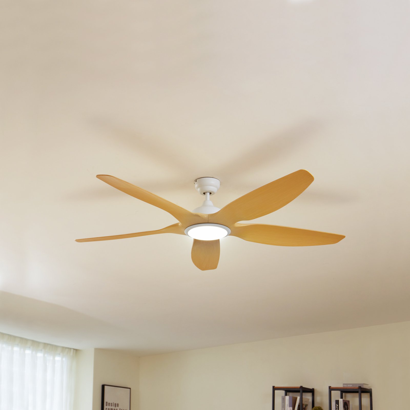 Omendo LED stropný ventilátor biely CCT DC tichý - Lucande