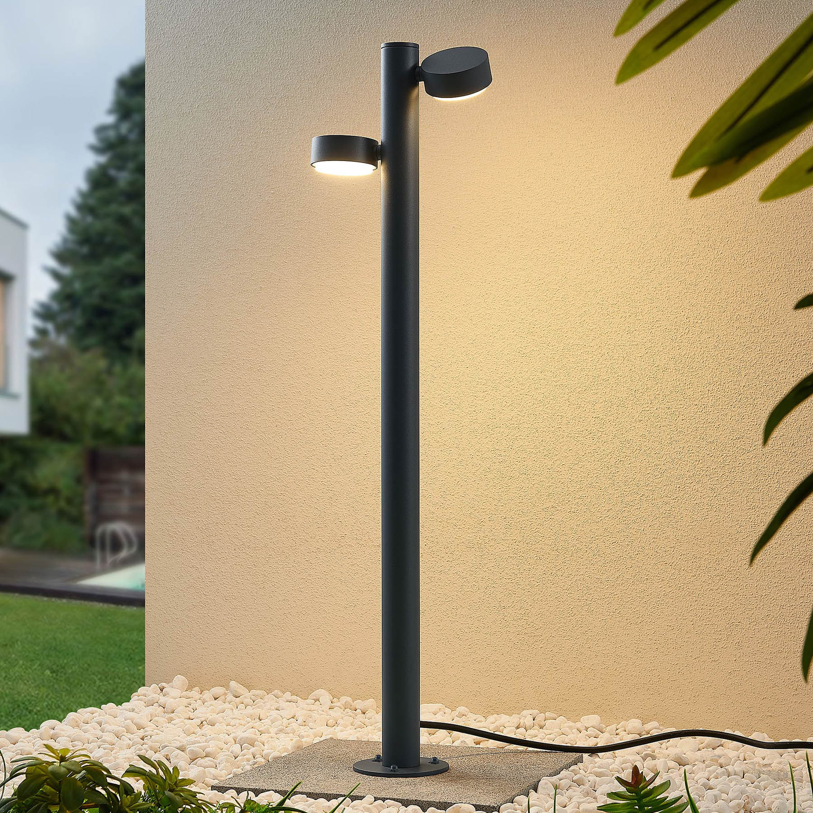 Lucande Kynlee -LED-pylväsvalo, 2x, 75 cm