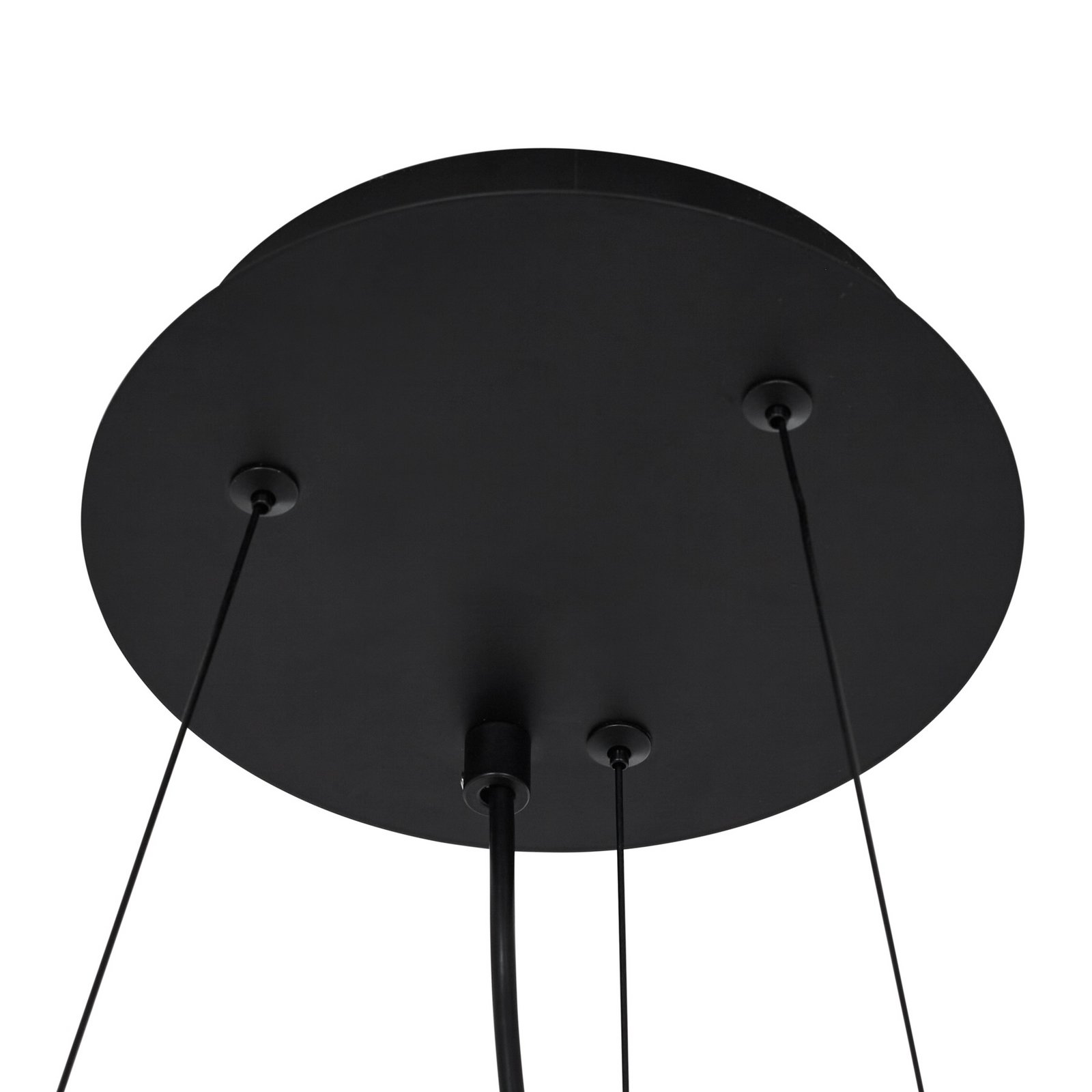 Lucande Hängeleuchte Marvi, Ø 68 cm, schwarz, Glas, Metall