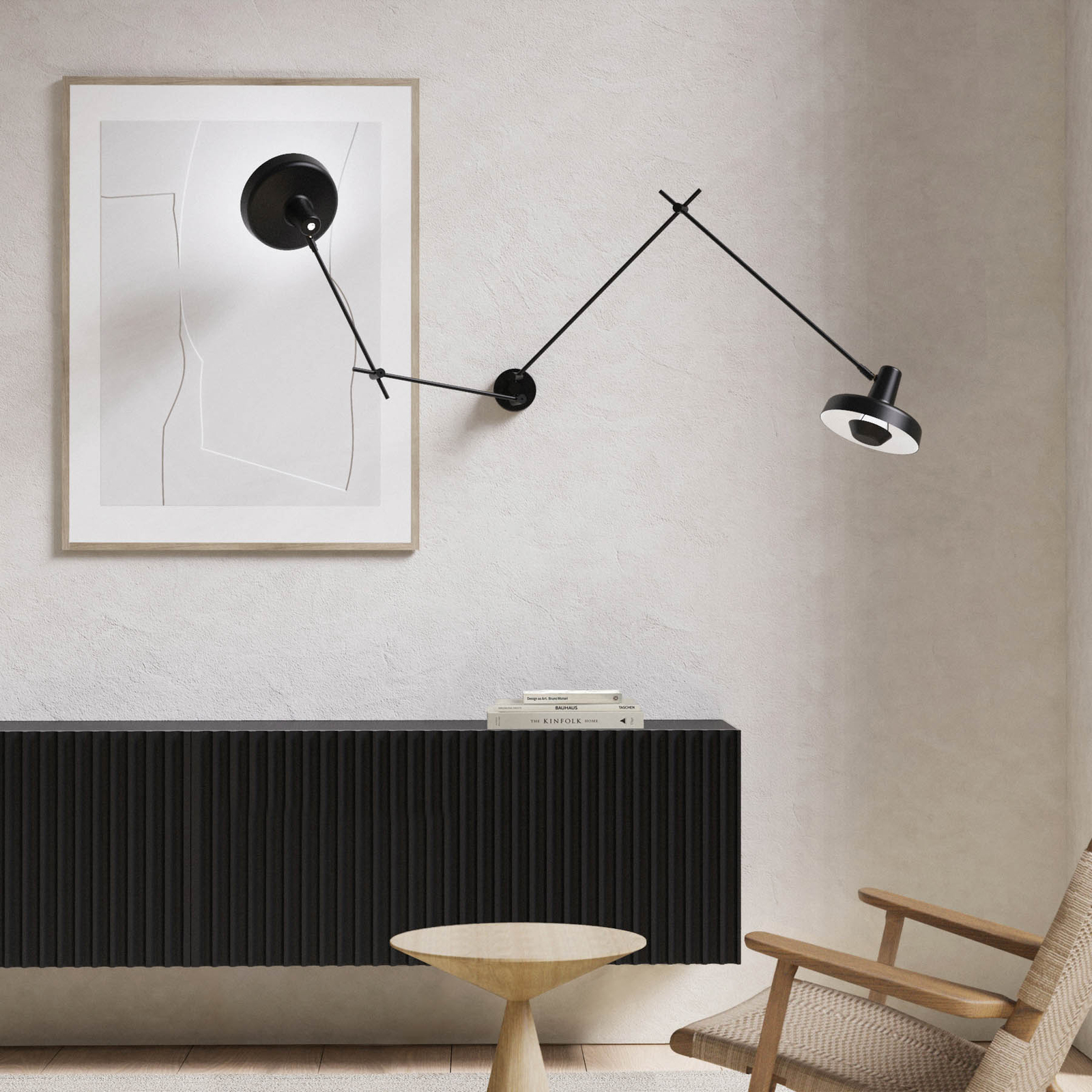 GRUPA Arigato wandlamp 2-lamps 90cm zwart