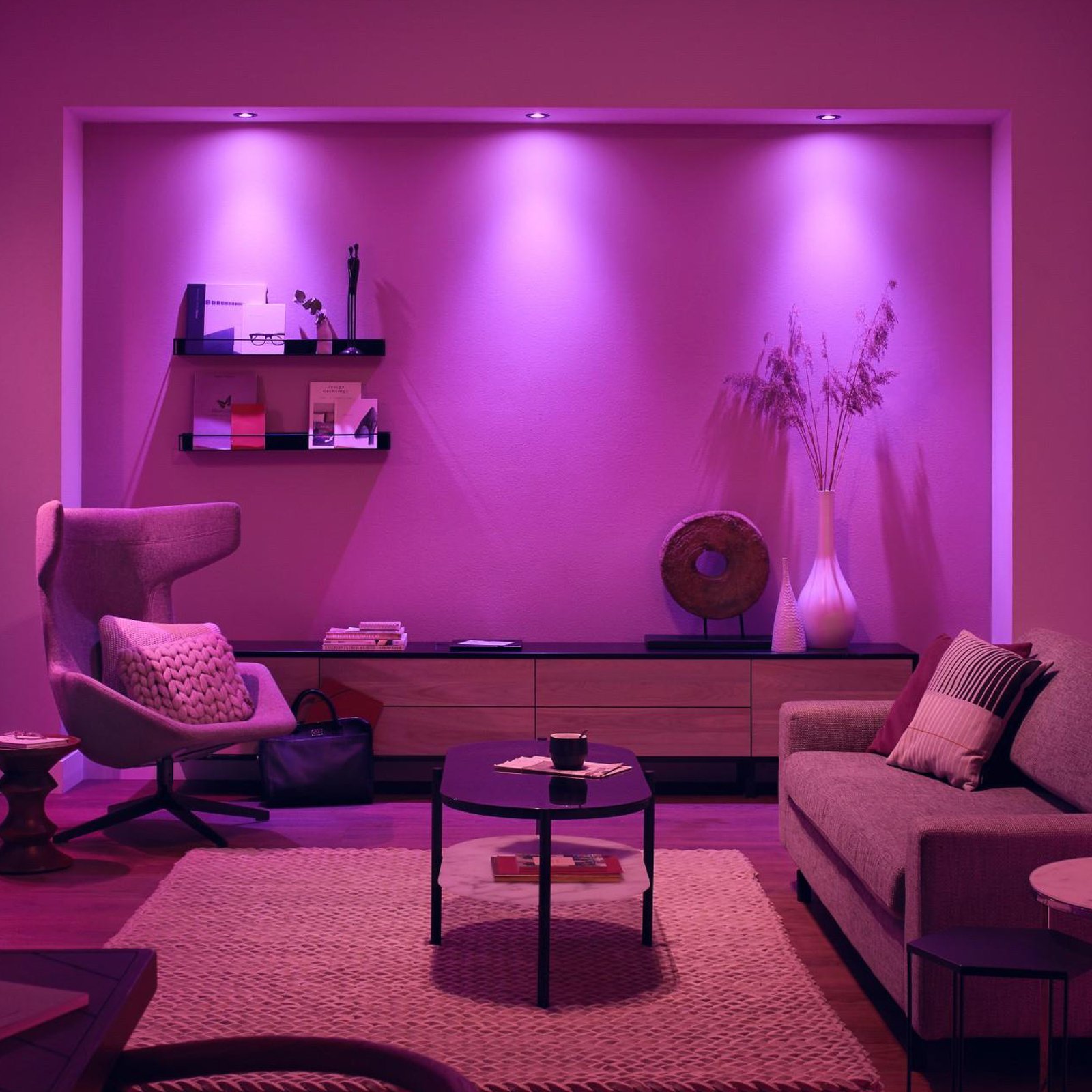 Philips Hue Spot encastré LED Centura noir Ø 9cm CCT RVB 3 pièces