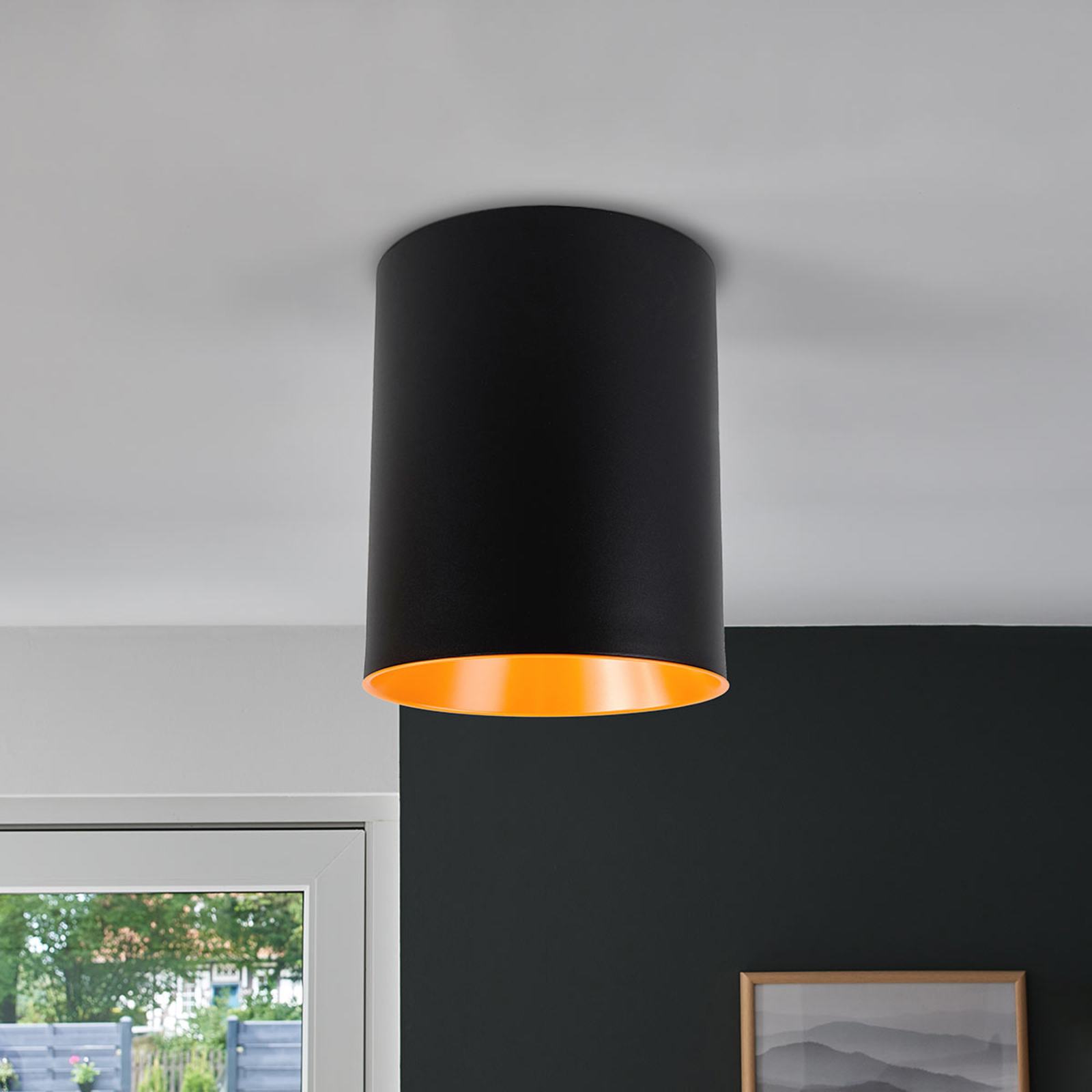 Tagora designer LED ceiling light, cylinder