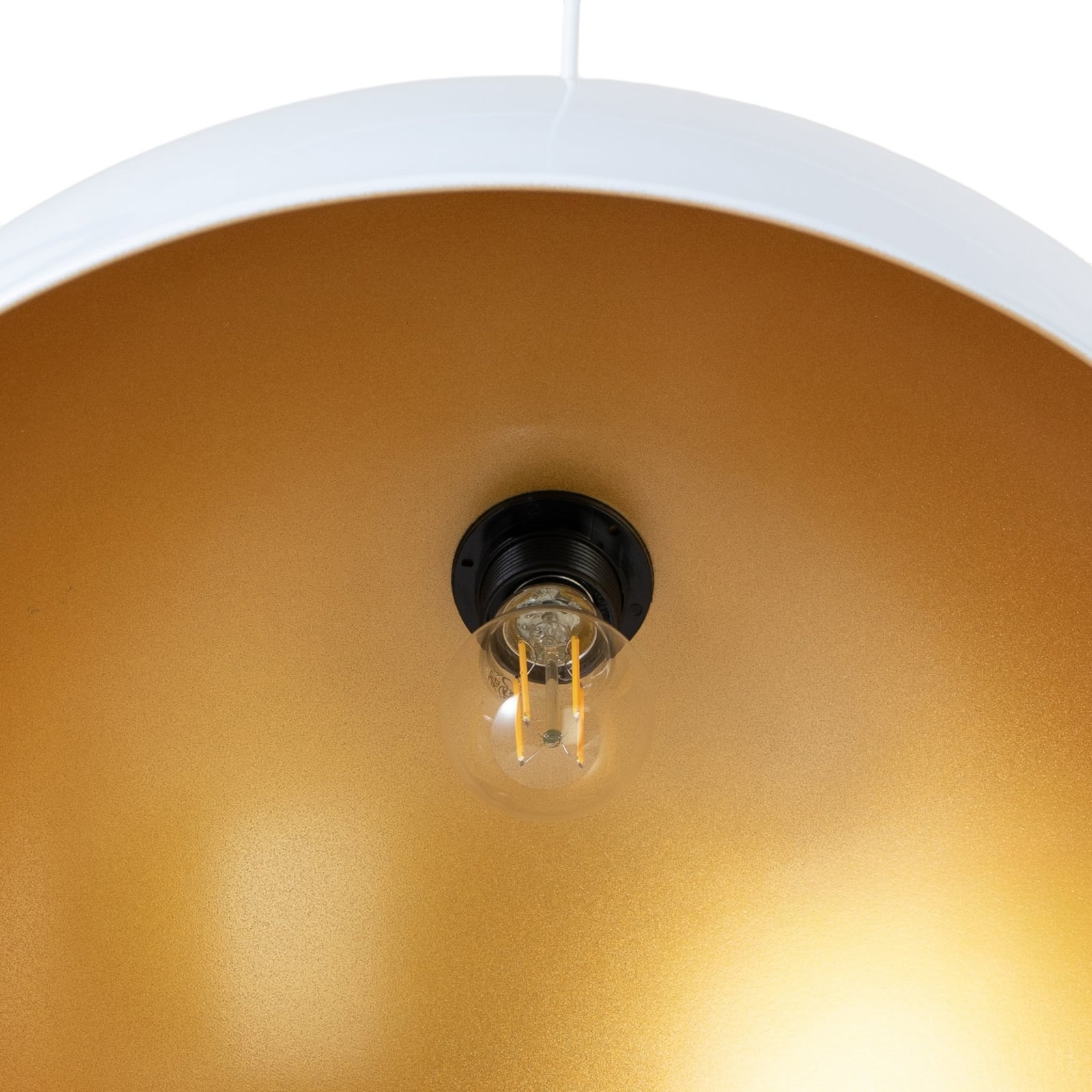 Hängeleuchte Lipeo, weiß/gold, Ø 50 cm, Metall, E27