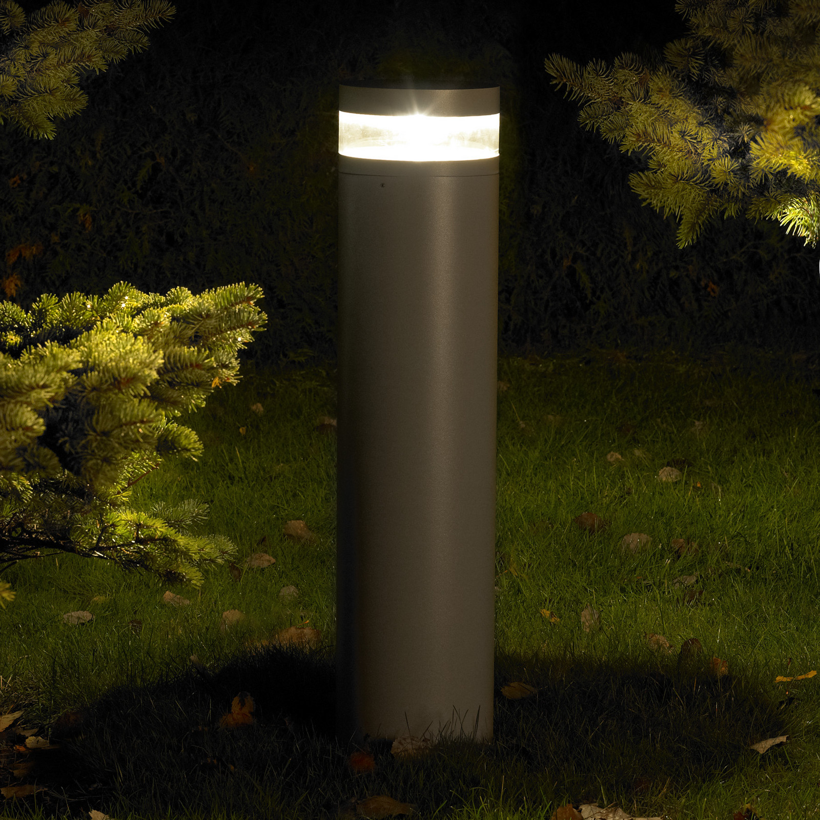 Stavanger LED pullert høj m/jordanker grafit Norlys - Aluminium