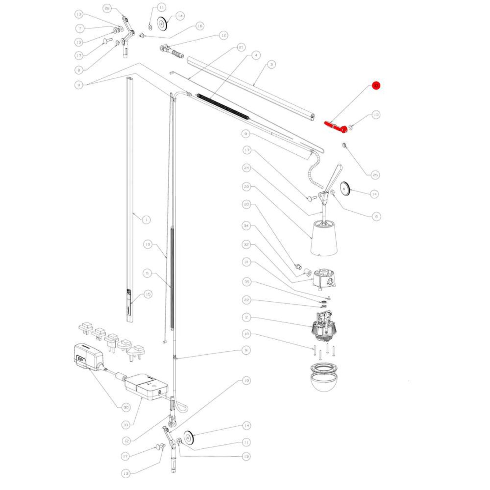 Fork pentru Abajur pentru Tolomeo Mega - Artemide