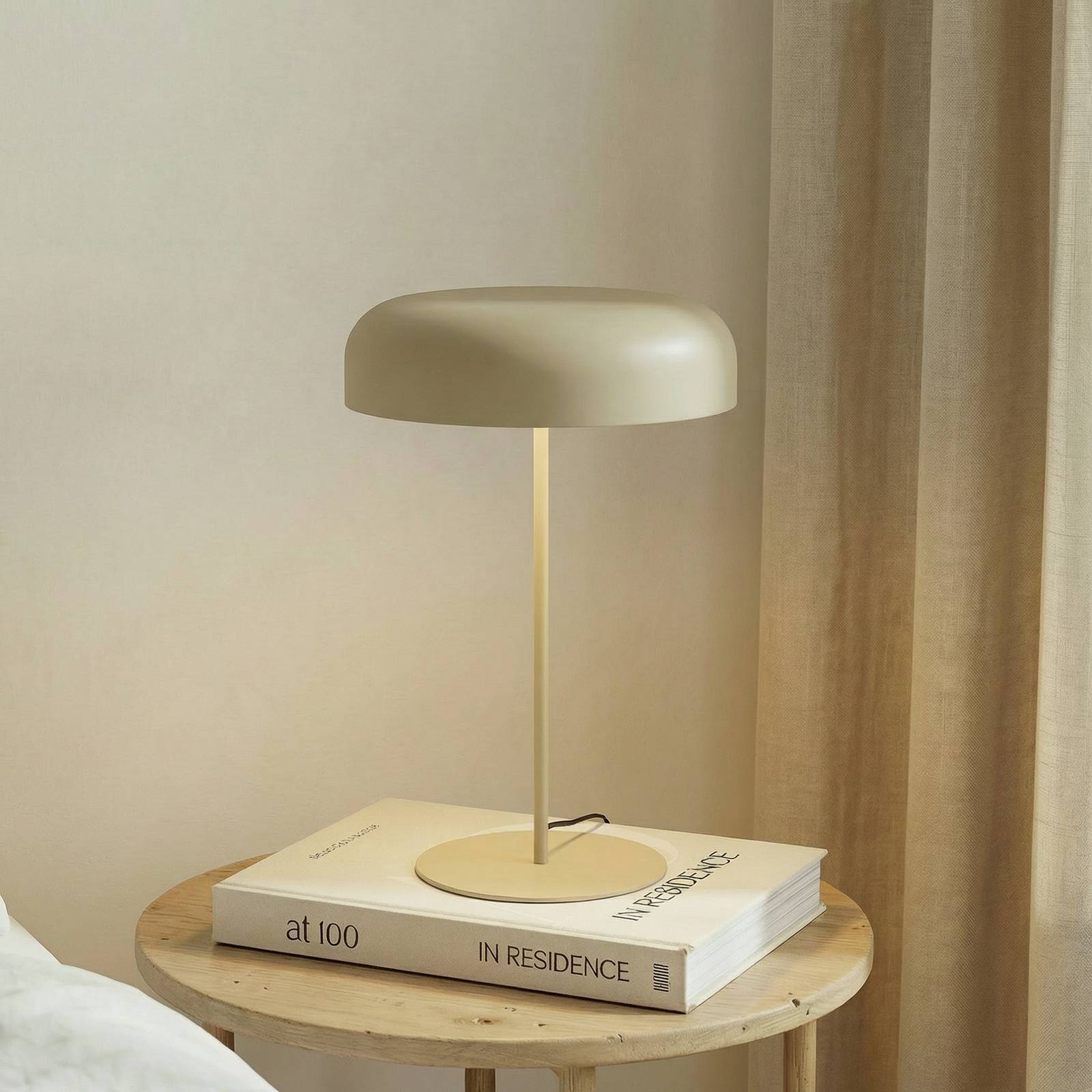 Lindby tafellamp Edion, beige, metaal, 45 cm