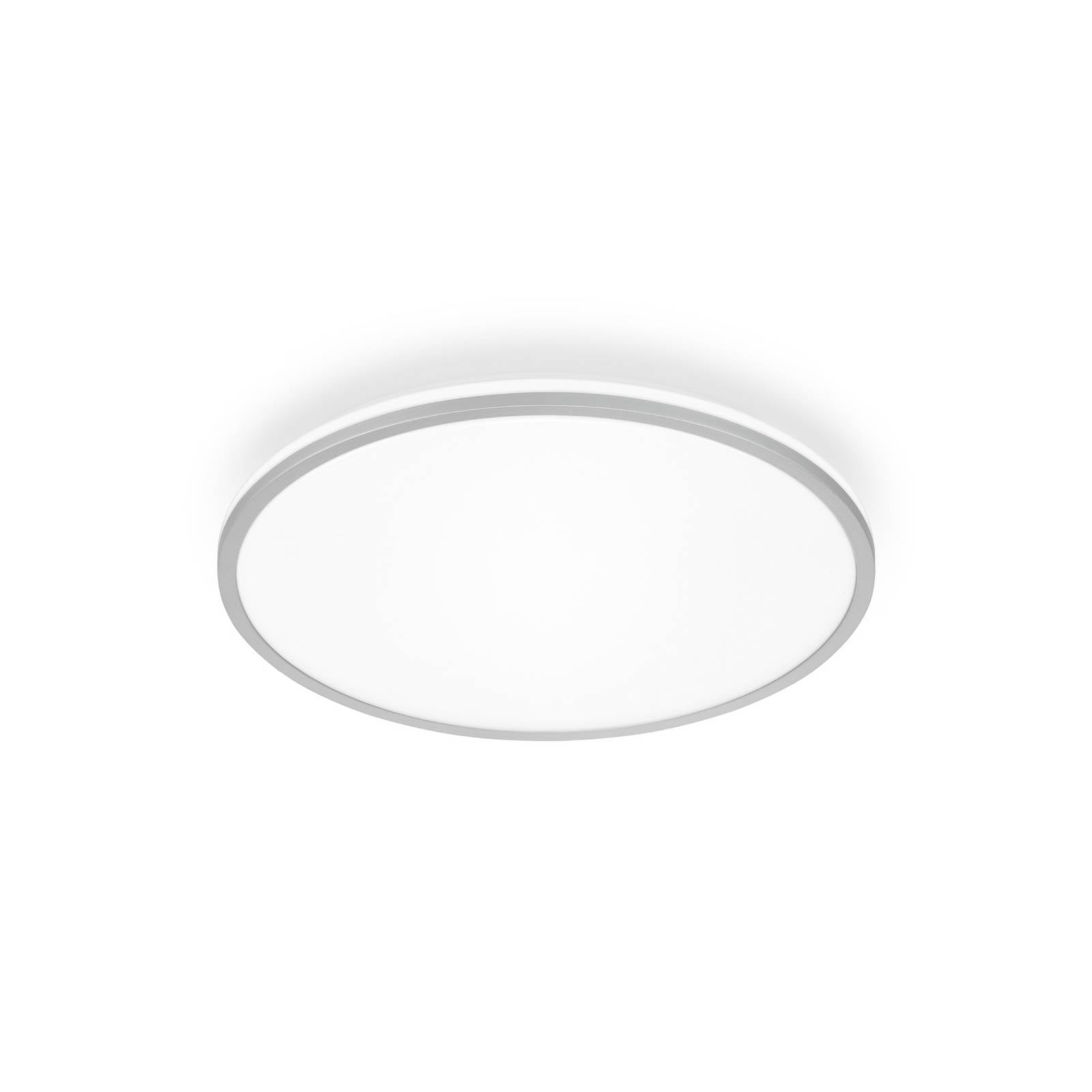 Briloner Plafonnier LED Pulap A, chrome mat, Ø 33 cm, plastique