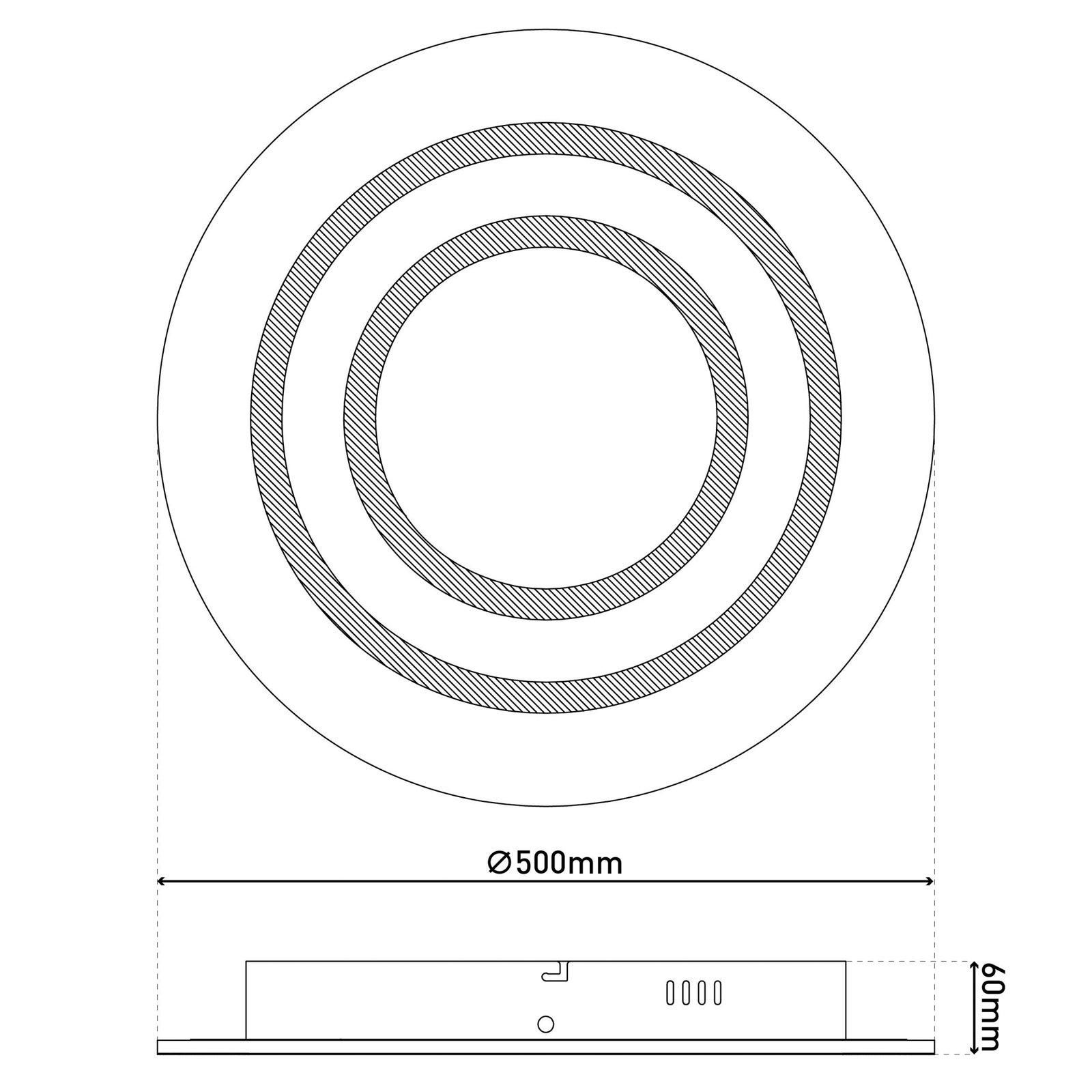 Plafondlamp Mirel, wit, metaal Ø 50 cm RGB CCT Afstandsbediening