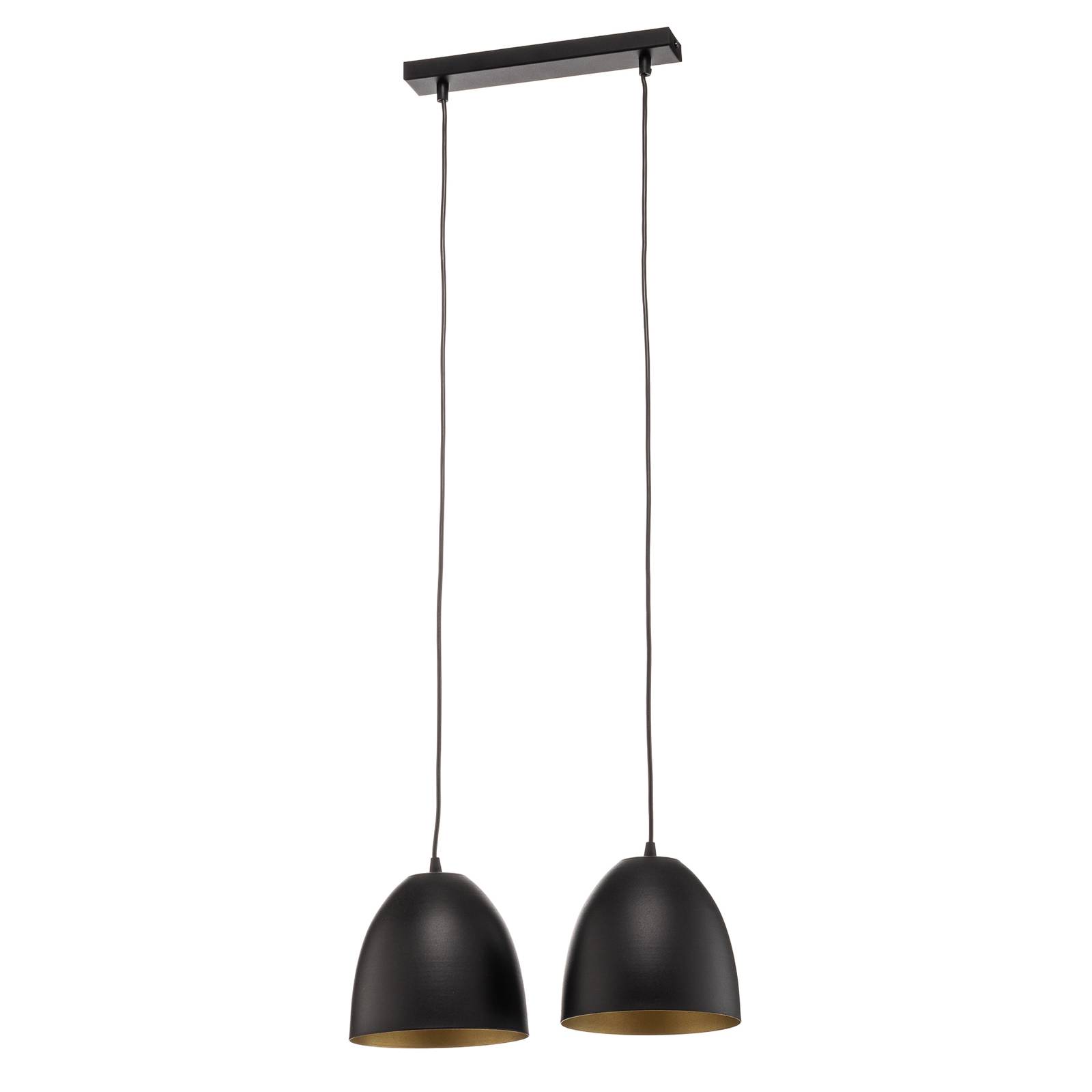 Lenox függő lámpa, két izzós, fekete/arany