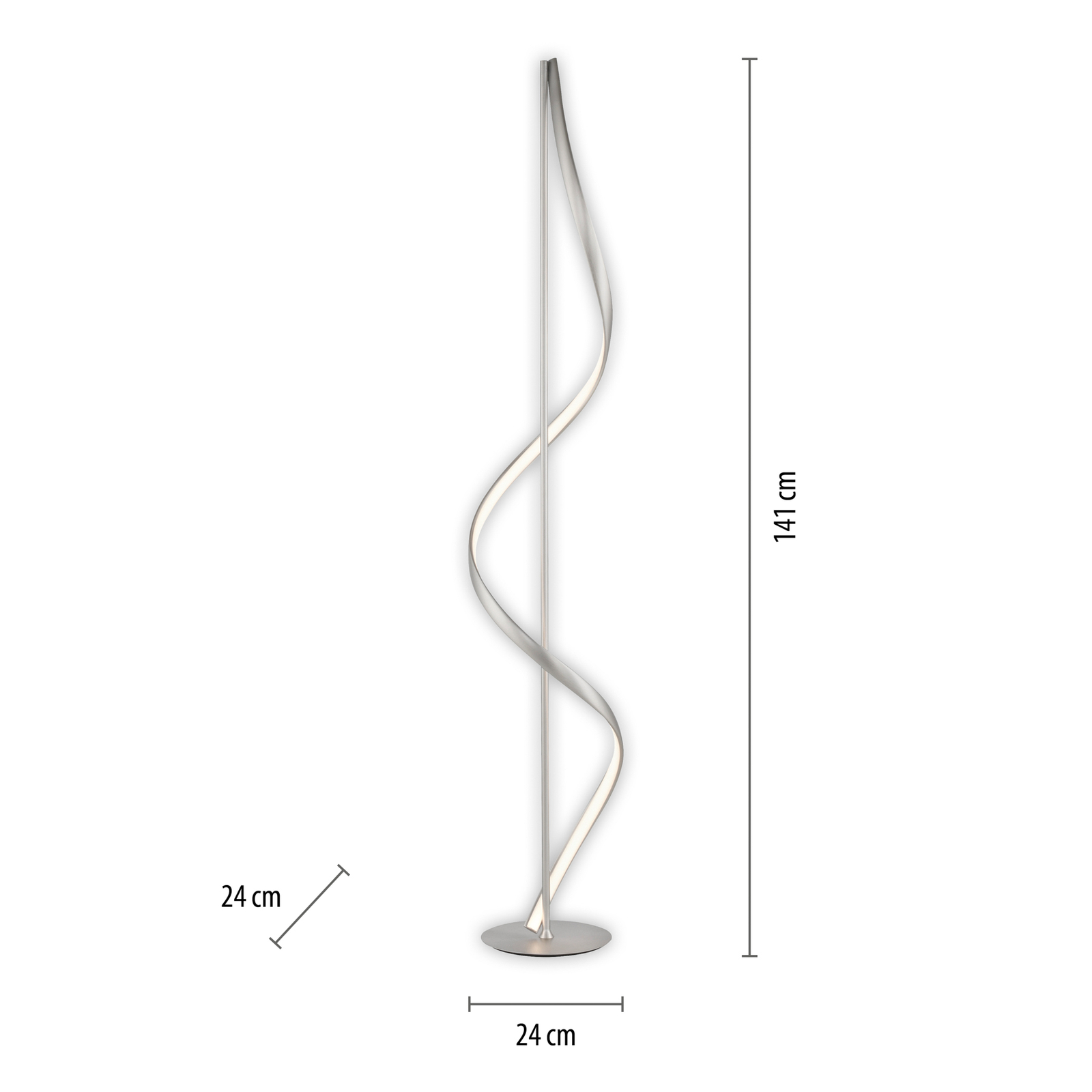 Paul Neuhaus Q-Swing LED-golvlampa, stål