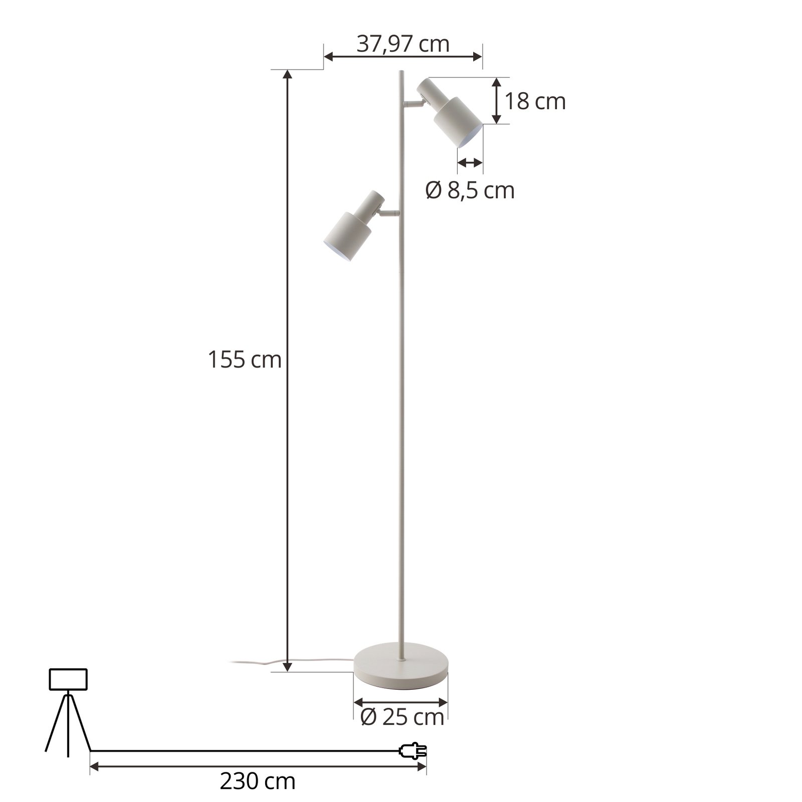 Ovelia Stojací Lampa béžová - Lindby