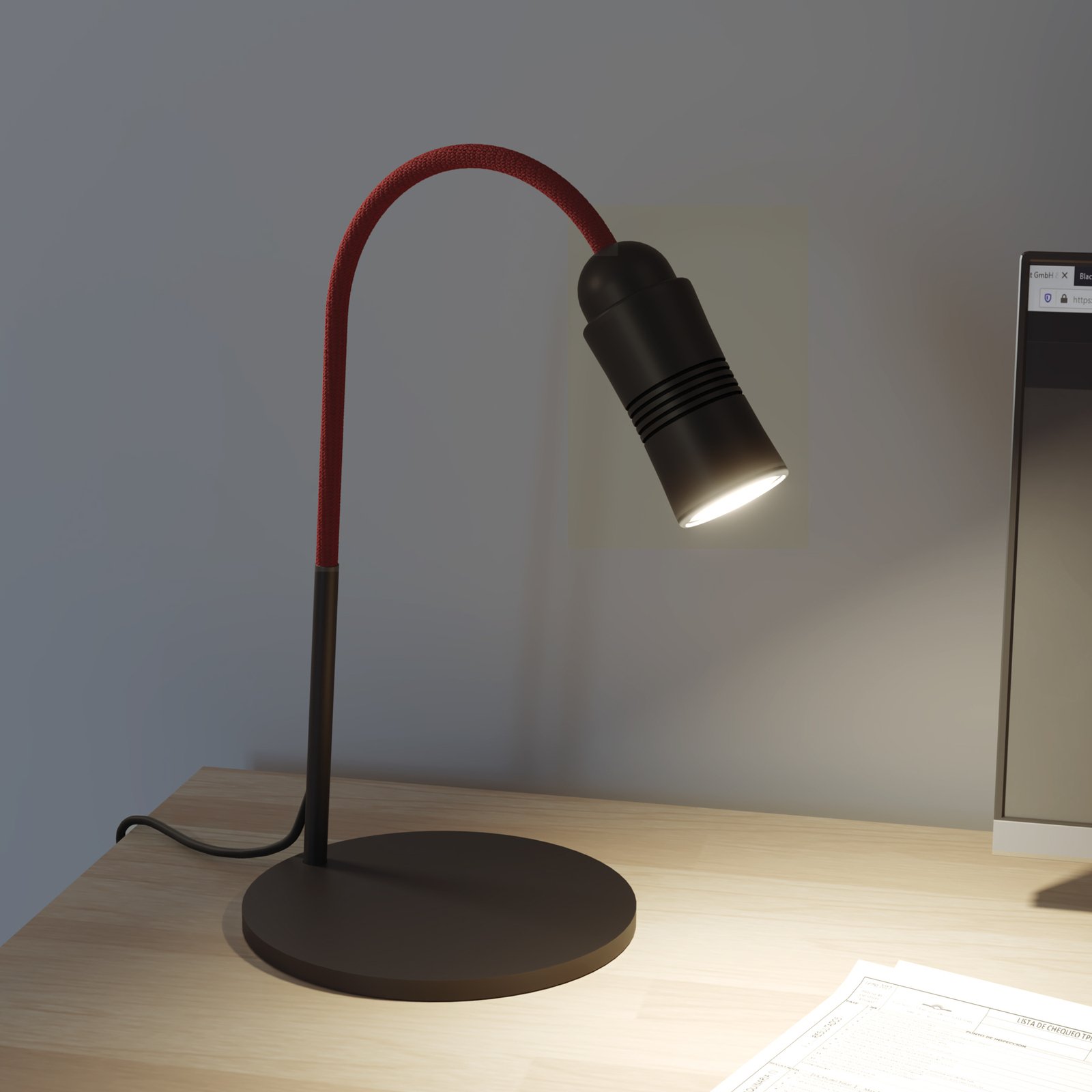 Neo! Table LED-bordslampa dimbar svart/röd