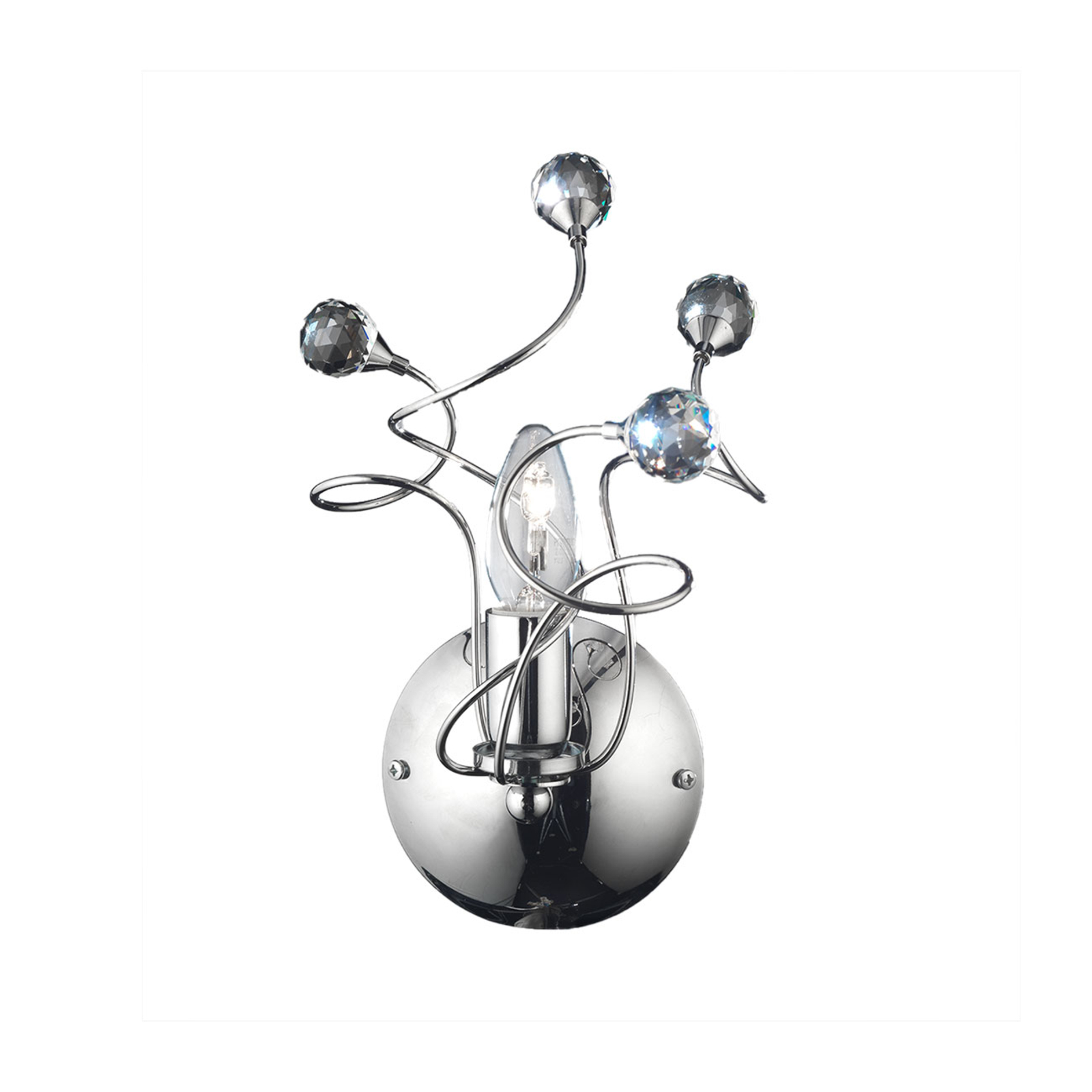 Trilly wall lamp in chrome with crystals 1-bulb