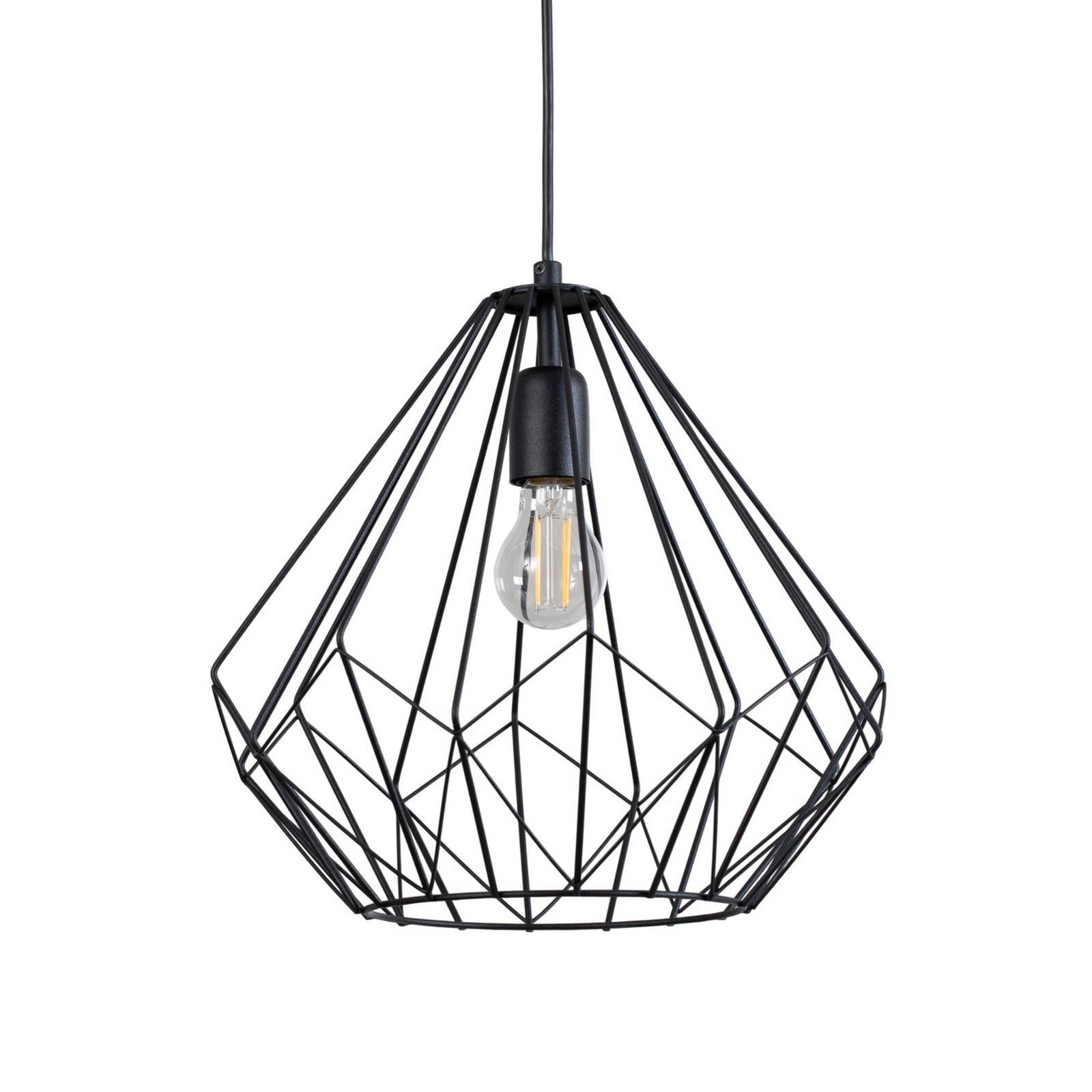 Żyrandol Diamond, czarny, metal, Ø 37 cm, E27