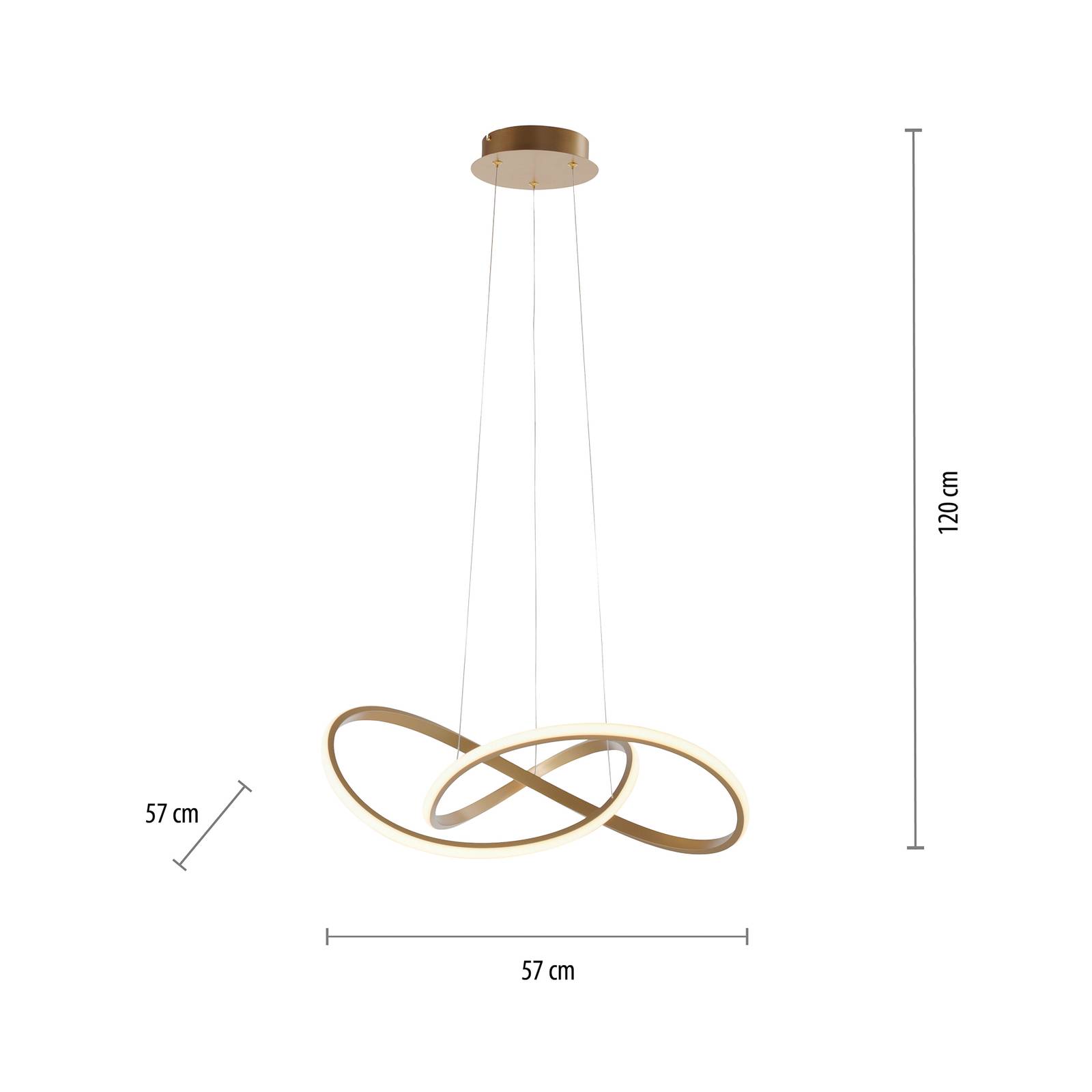 Lampa wisząca LED Dime, Dime, mosiądz