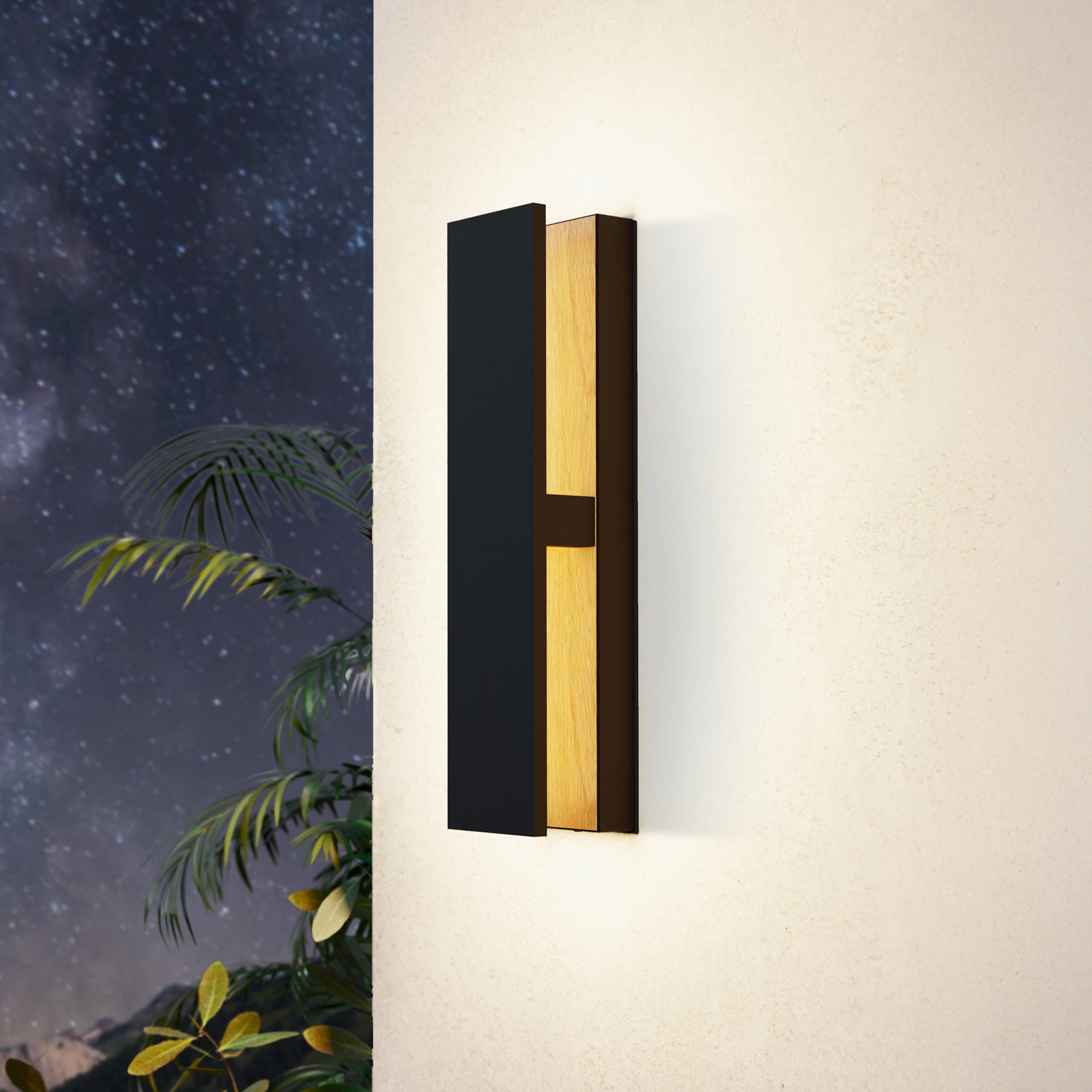 Costorio LED vanjska zidna svjetiljka, neizravna, crna