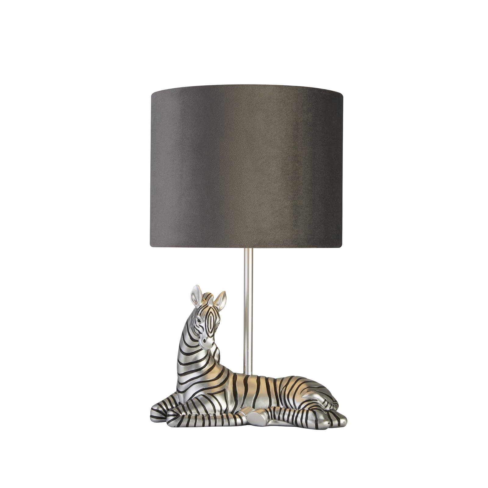 Zebra table lamp, black/silver, synthetic resin, 26 cm, E27