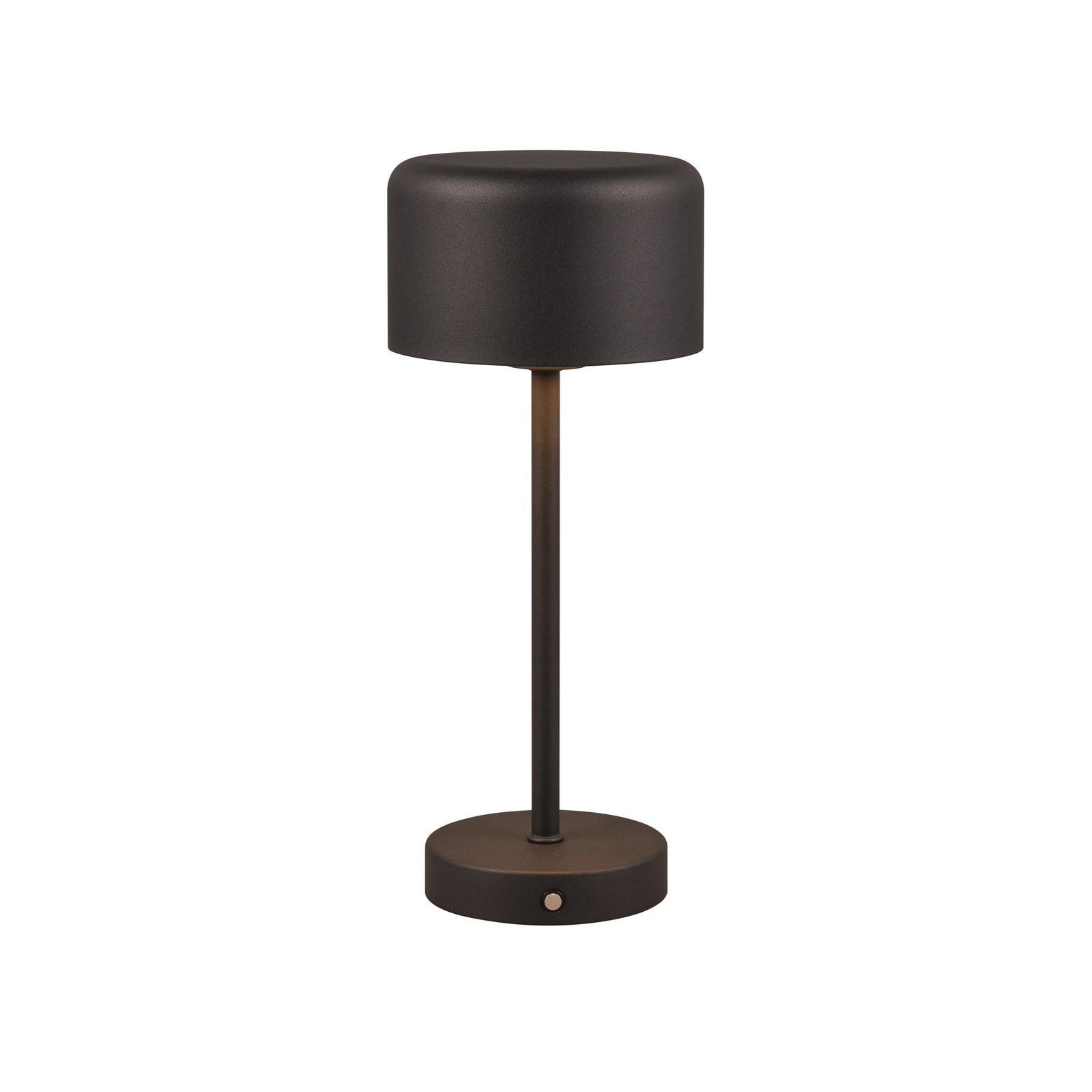 Lampe de table LED rechargeable Jeff, noir mat, hauteur 30 cm, métal