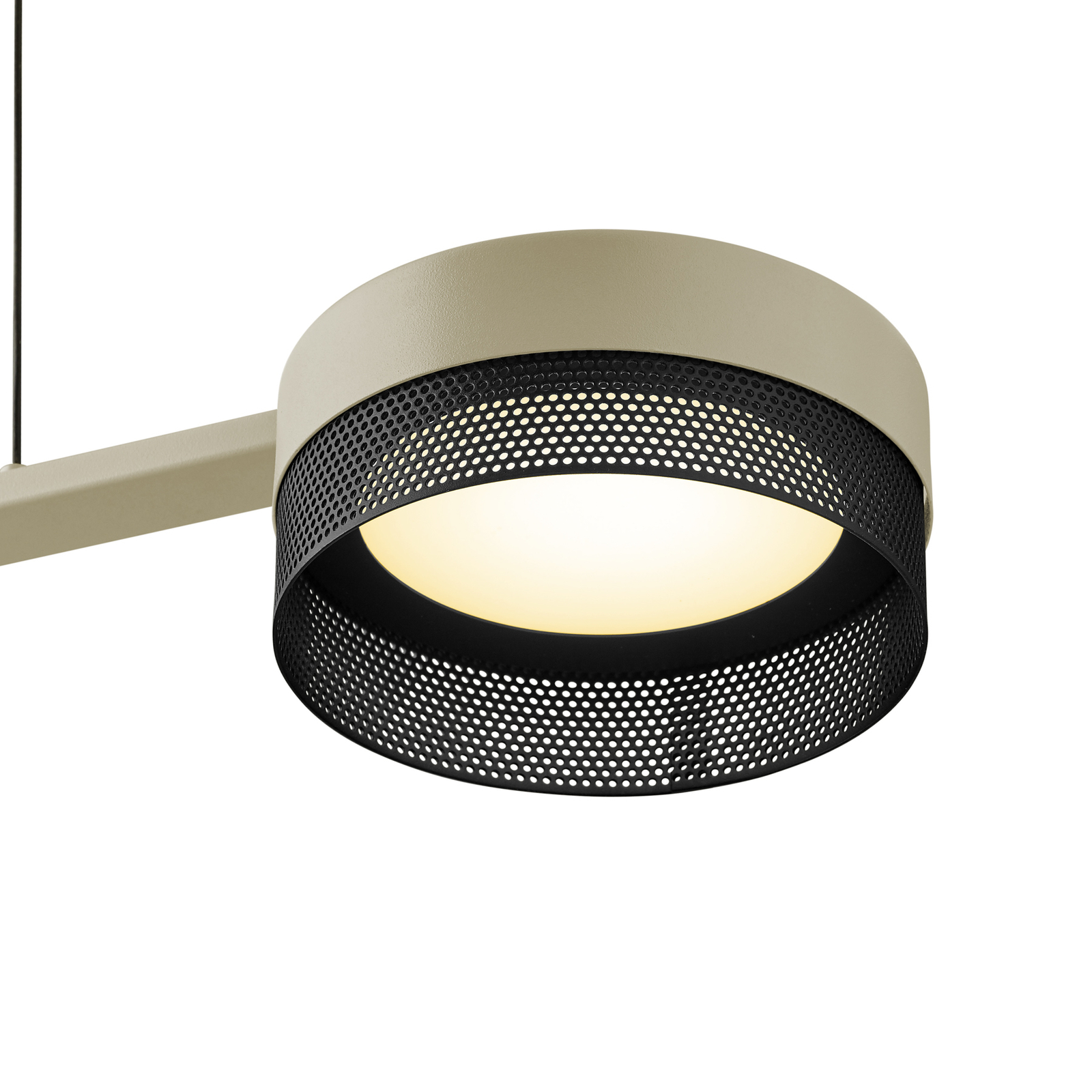 Mesh LED pendant light 3-bulb dimmer, sand/black