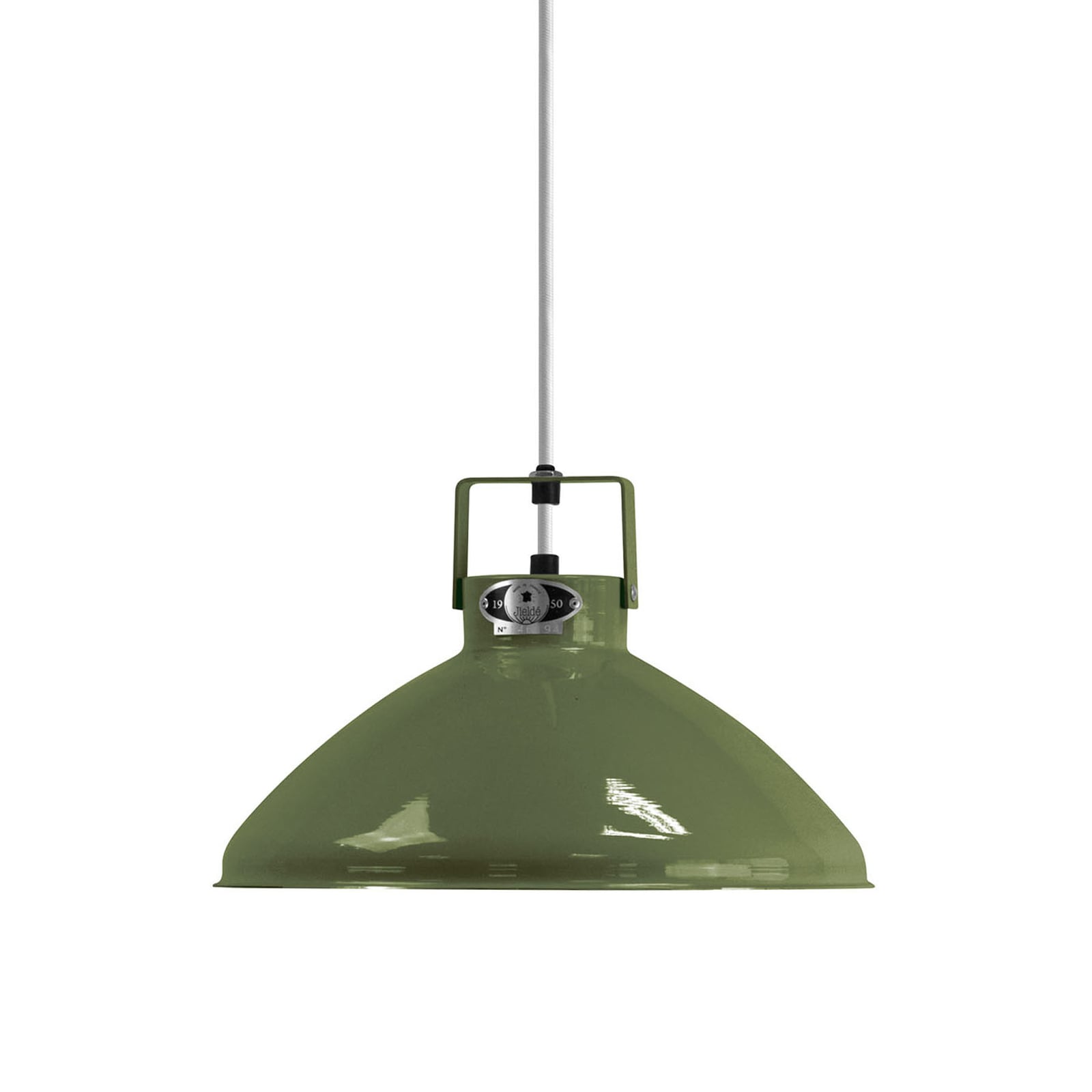 JIELDÉ Jieldé Beaumont B240 hanging lamp glossy green, for Living / Dining Room, aluminium, E27, 75 W, energy efficiency: A++, H: 18.5 cm