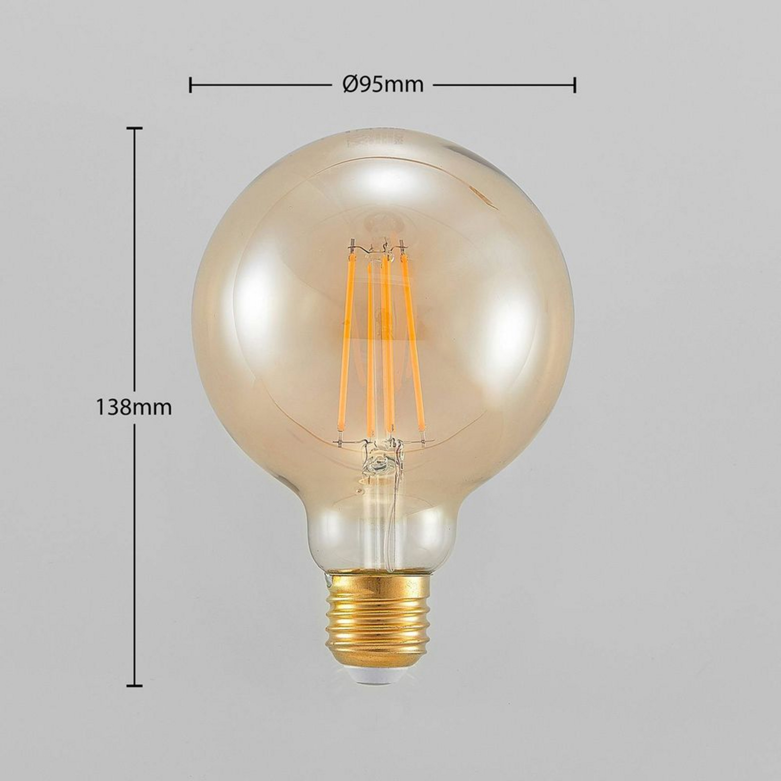 Bec LED 6,5W (650lm) 2500K Amber G95 3-Step-Dim E27 - Arcchio