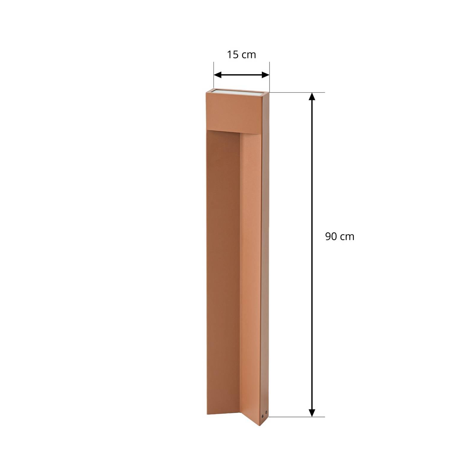 Słupek oświetleniowy LED Lucande Kaholo, brązowy, 90 cm, IP44