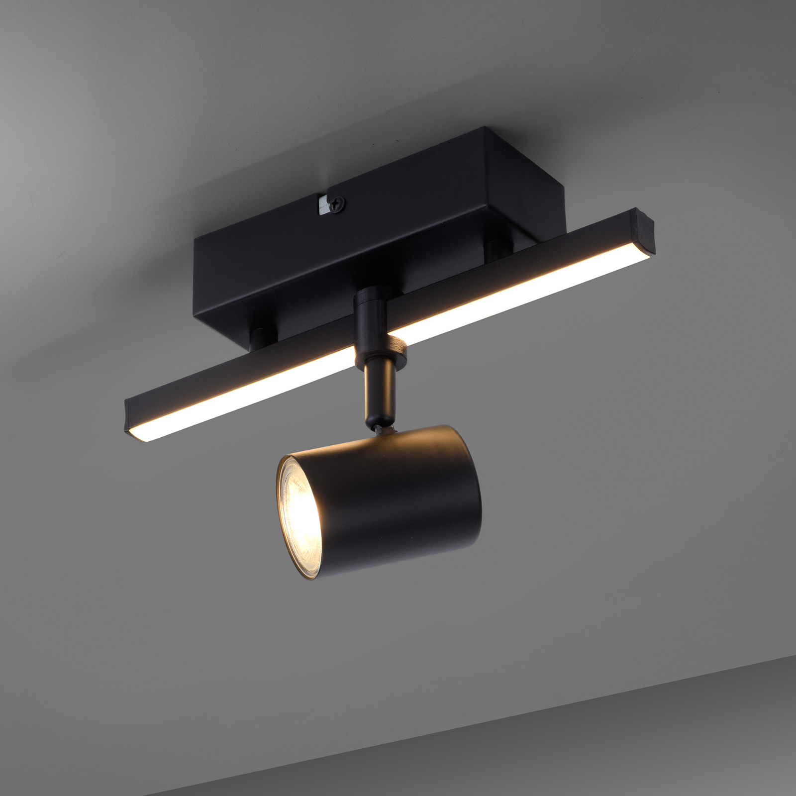 Barik LED stropni reflektor, crni, jedna žarulja