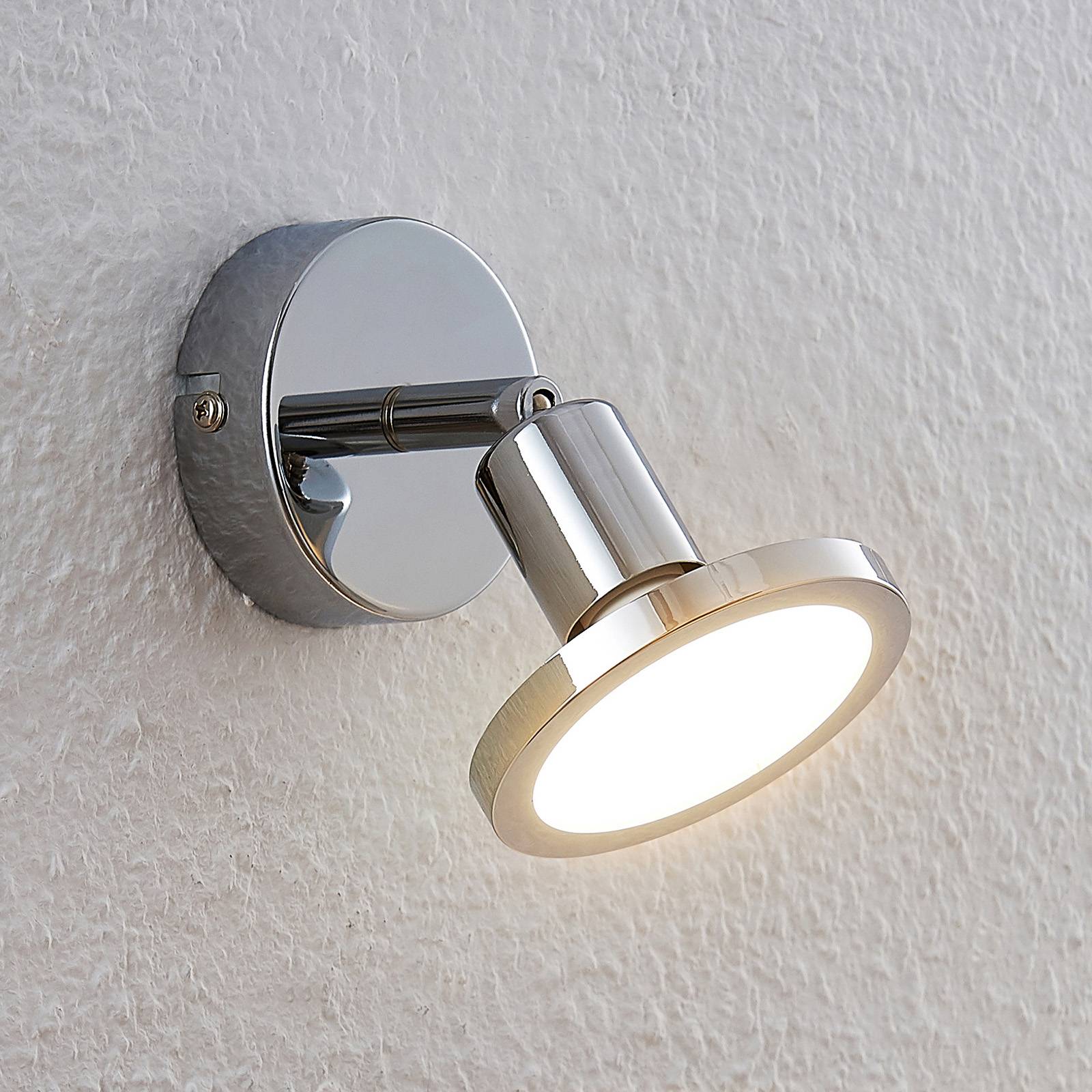 Lindby Ayden LED wall spotlight in chrome, for Living / Dining Room, metal, GU10, 5 W, W: 9 cm
