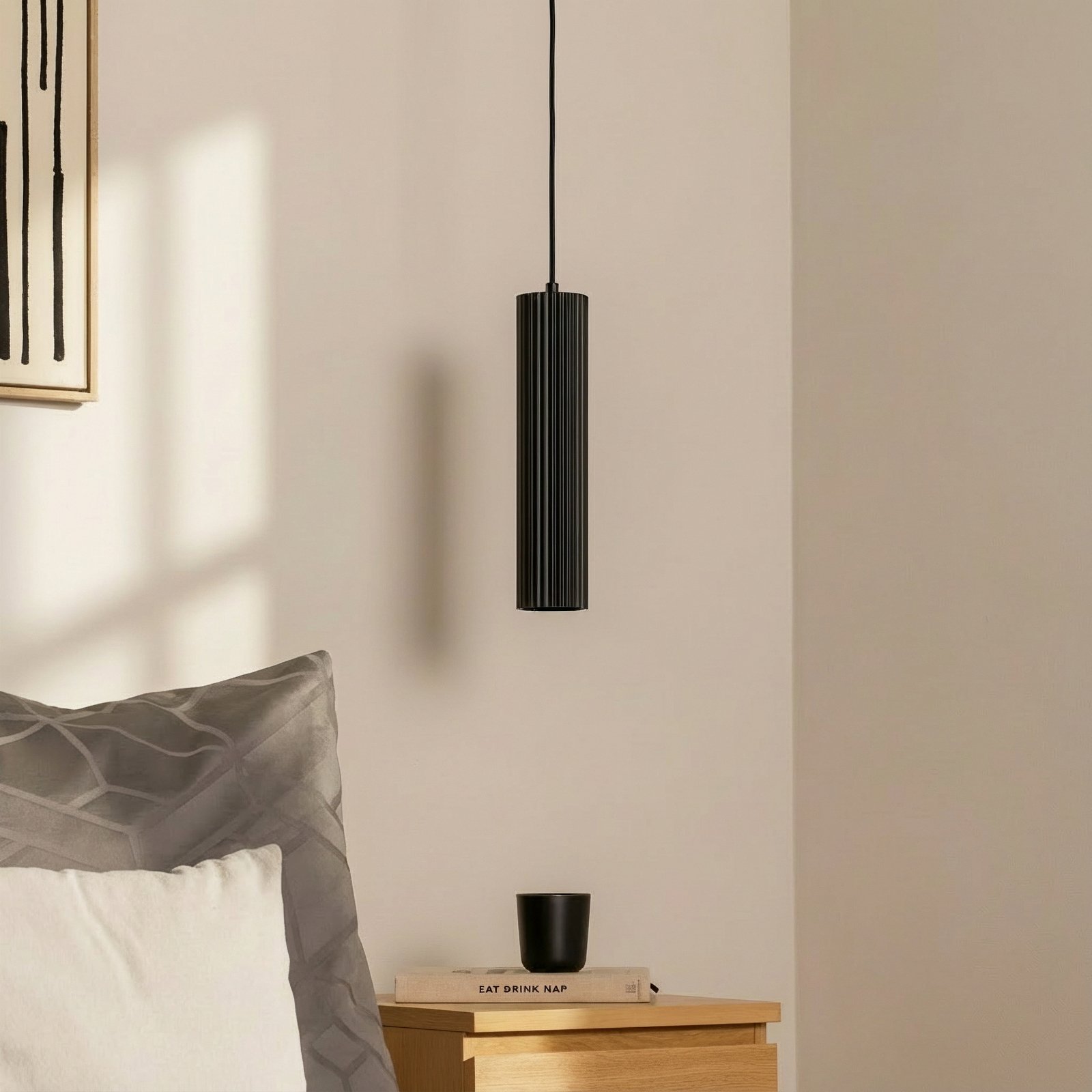 Piekaramā lampa Carbon, melna, Ø 6 cm, alumīnija