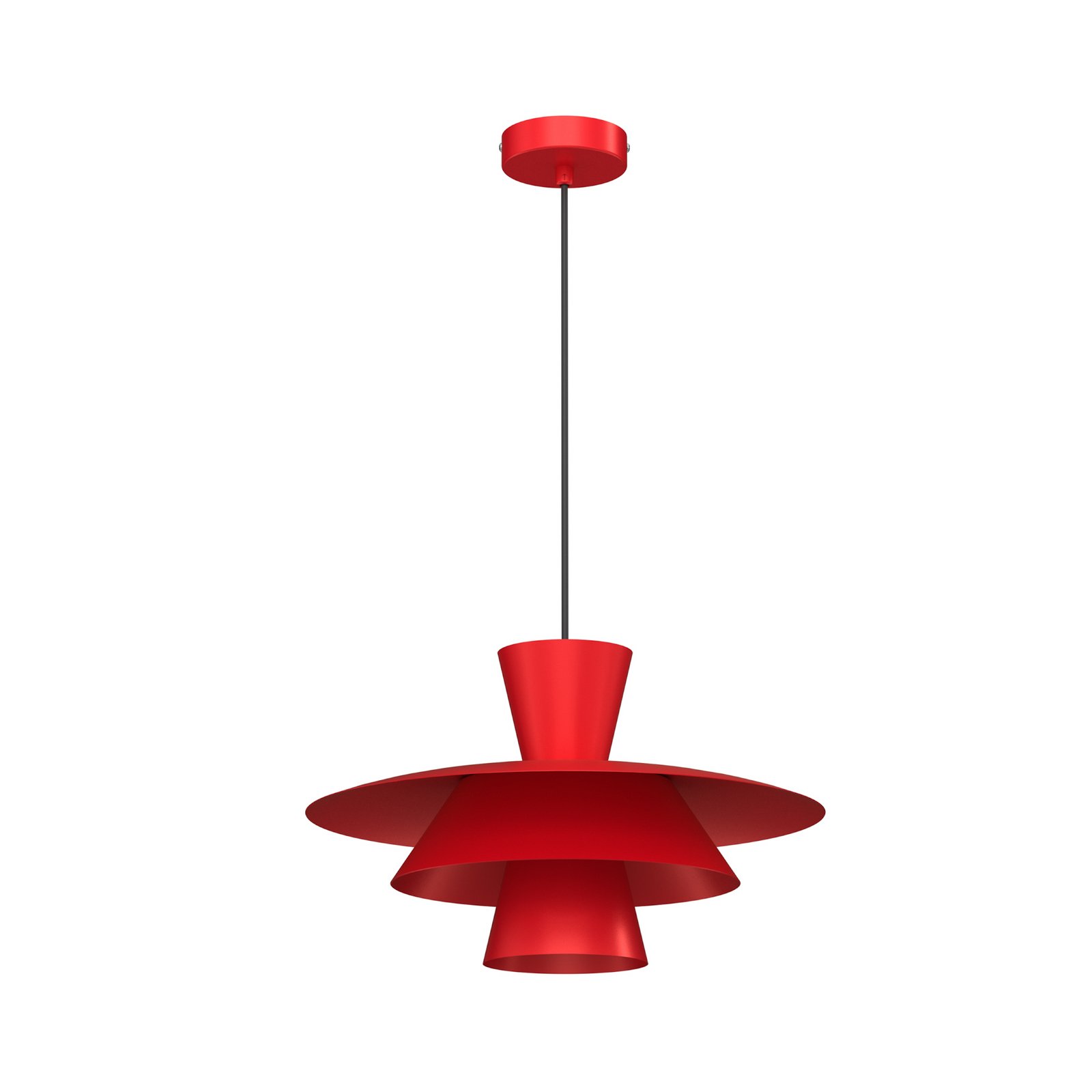 Hängeleuchte Plato, rot, Metall, Ø 38 cm, E27