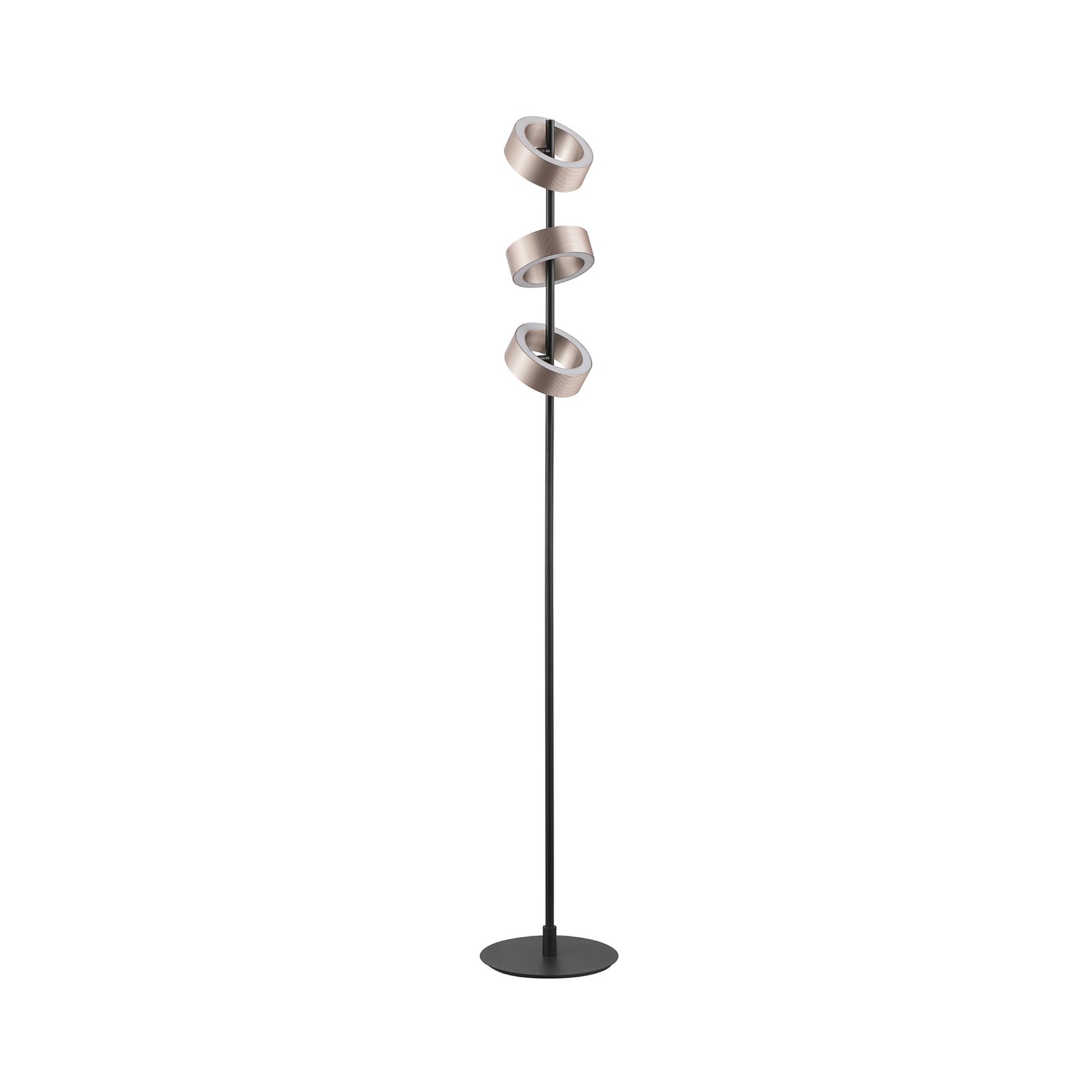 LED-stoječa svetilka Axion, črna/rjava, višina 150 cm, CCT, z možnostjo