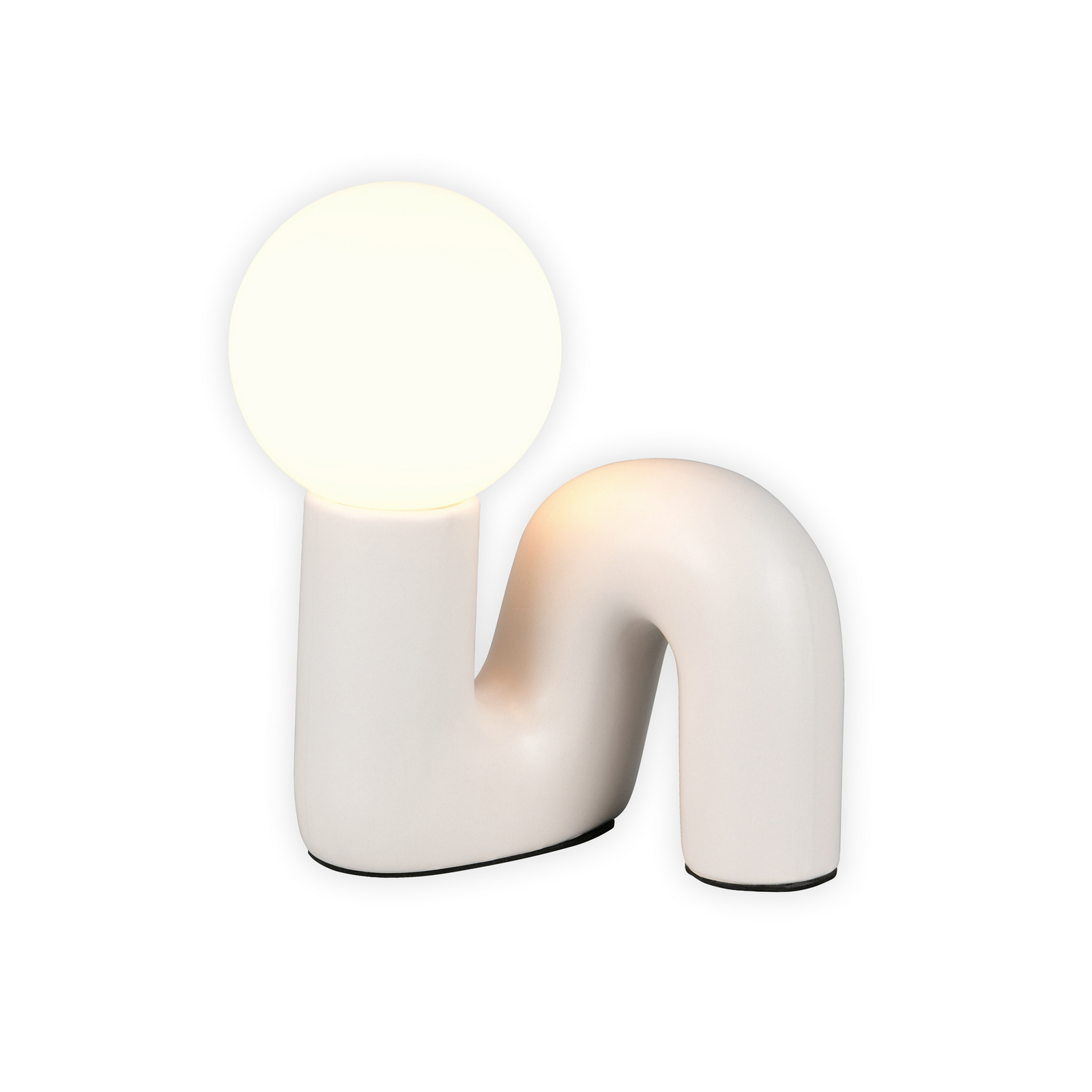 Lampa de masă Quinn, gri deschis, înălțime 22 cm, ceramică/sticlă, G9