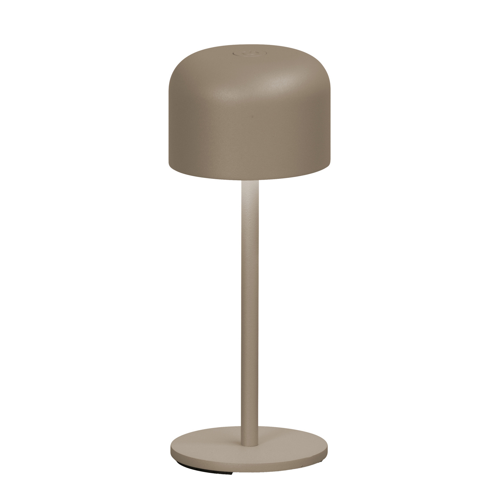 LED-Akku-Tischlampe Finley grau-braun Höhe 22 cm Metall IP54