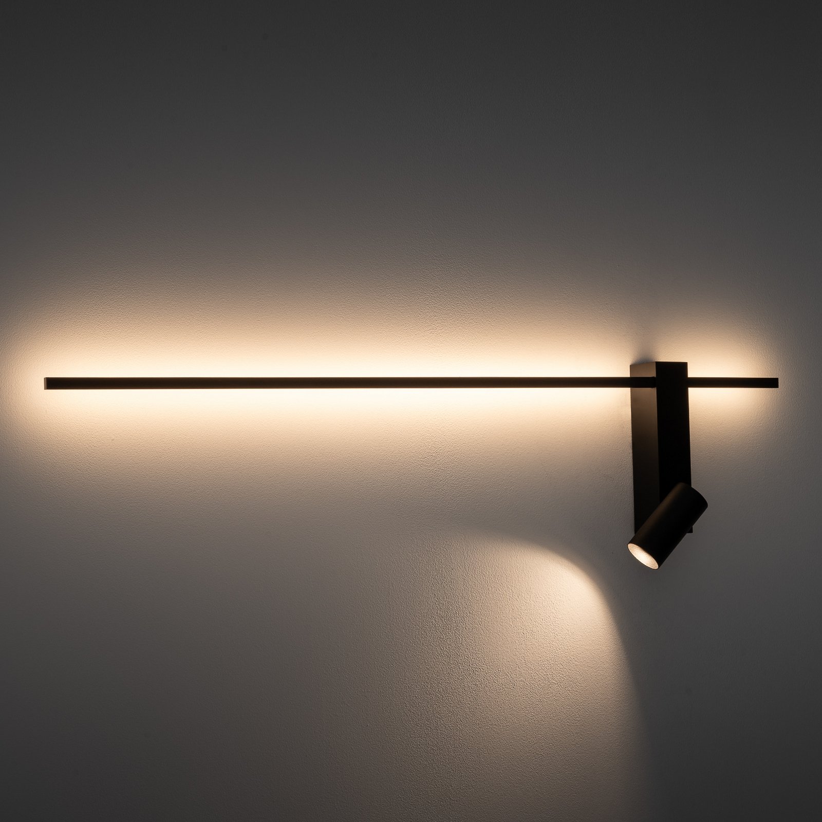 Wandlampe EASY RIGHT, schwarz Breite 80 cm Metall GU10 + LED