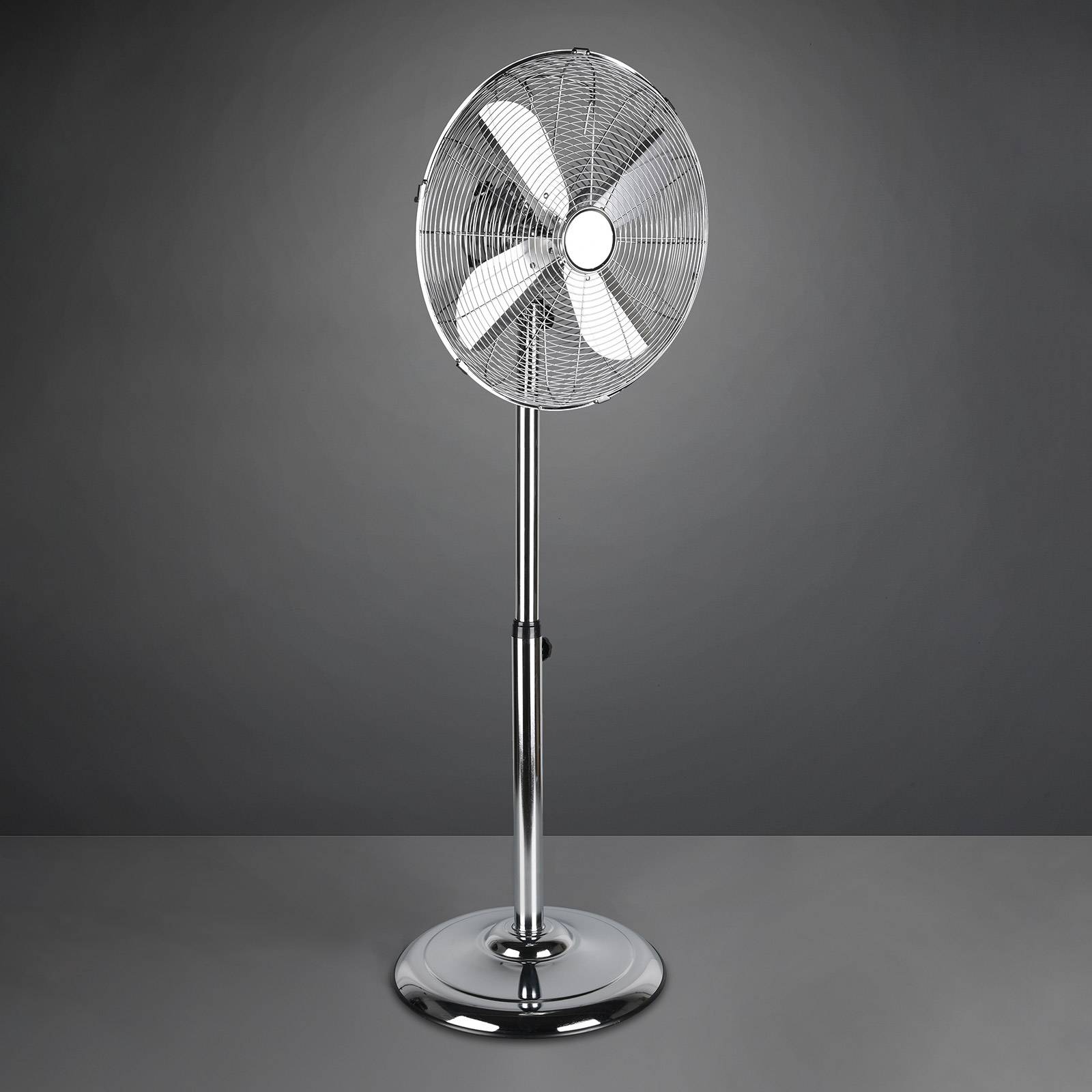 Ystadt pedestal fan, chrome, with timer