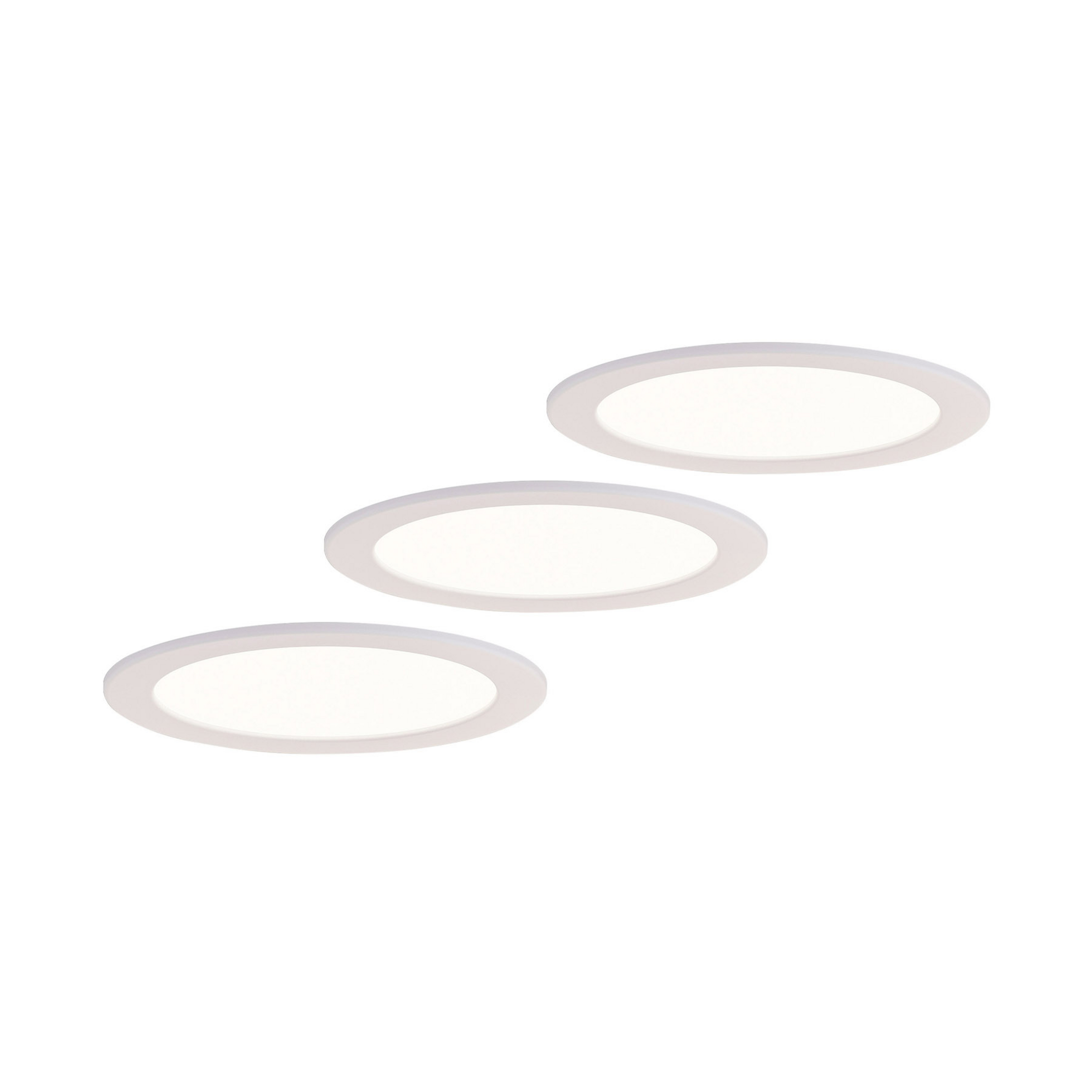 Prios LED-Einbaulampe Cadance, weiß, 22 cm, 3er-Set, CCT