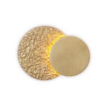 LED-Wandlampe CORONARE, Ø 26 cm, goldfarben, Metall, dimmbar