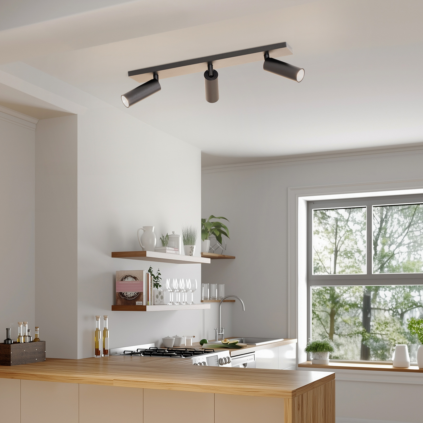 Arcchio plafondspot Brinja Slim, zwart, 3-lamps GU10 MR11