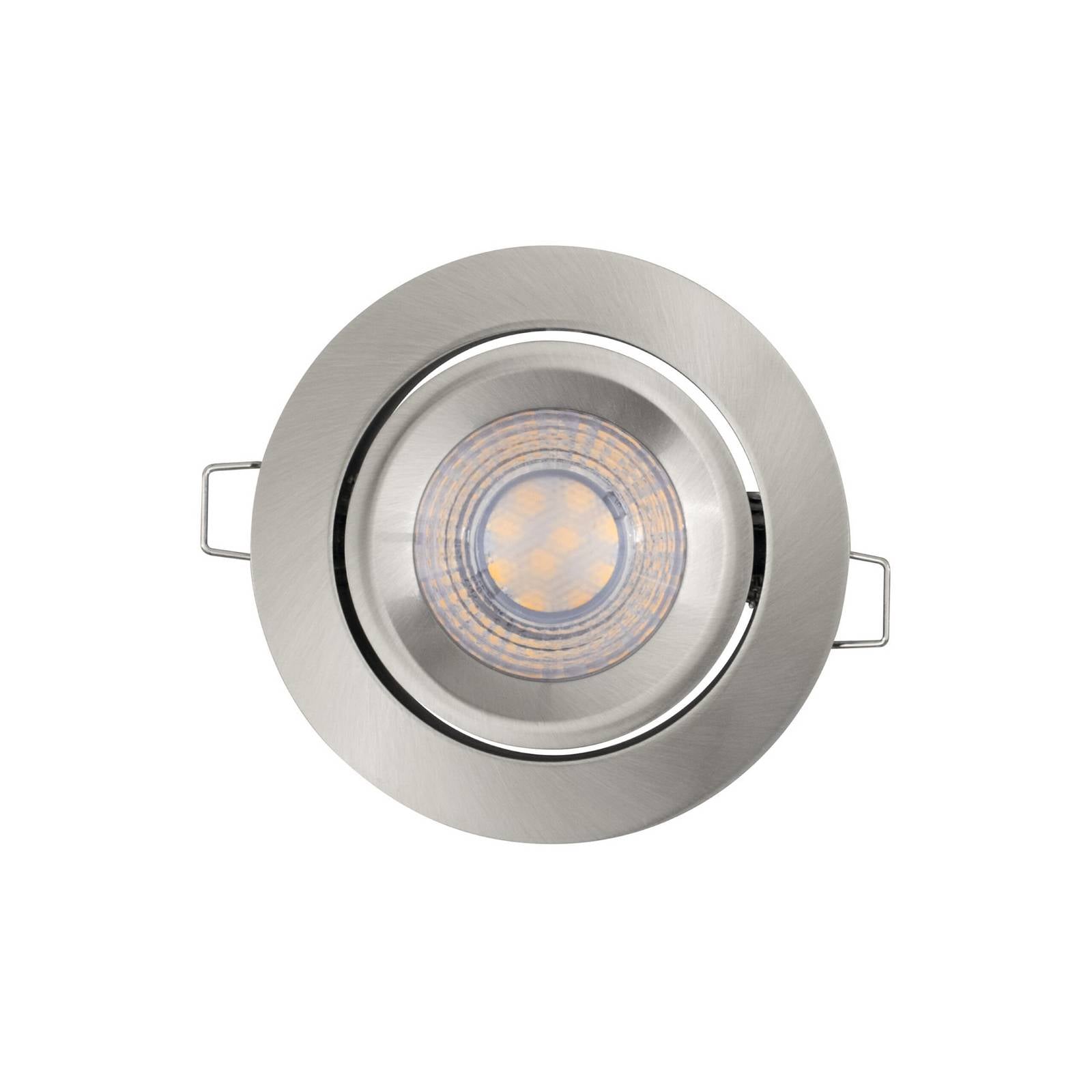 OSRAM LED-Einbauspot 3er-Set, nickel, Ø 9 cm, Metall 827 dim