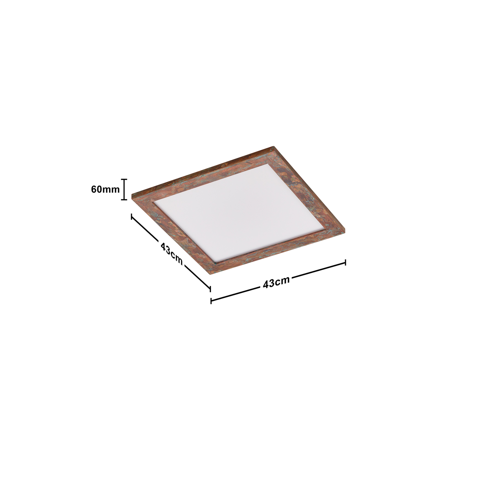 Quitani Panneau LED Aurinor, cuivre, 45 cm