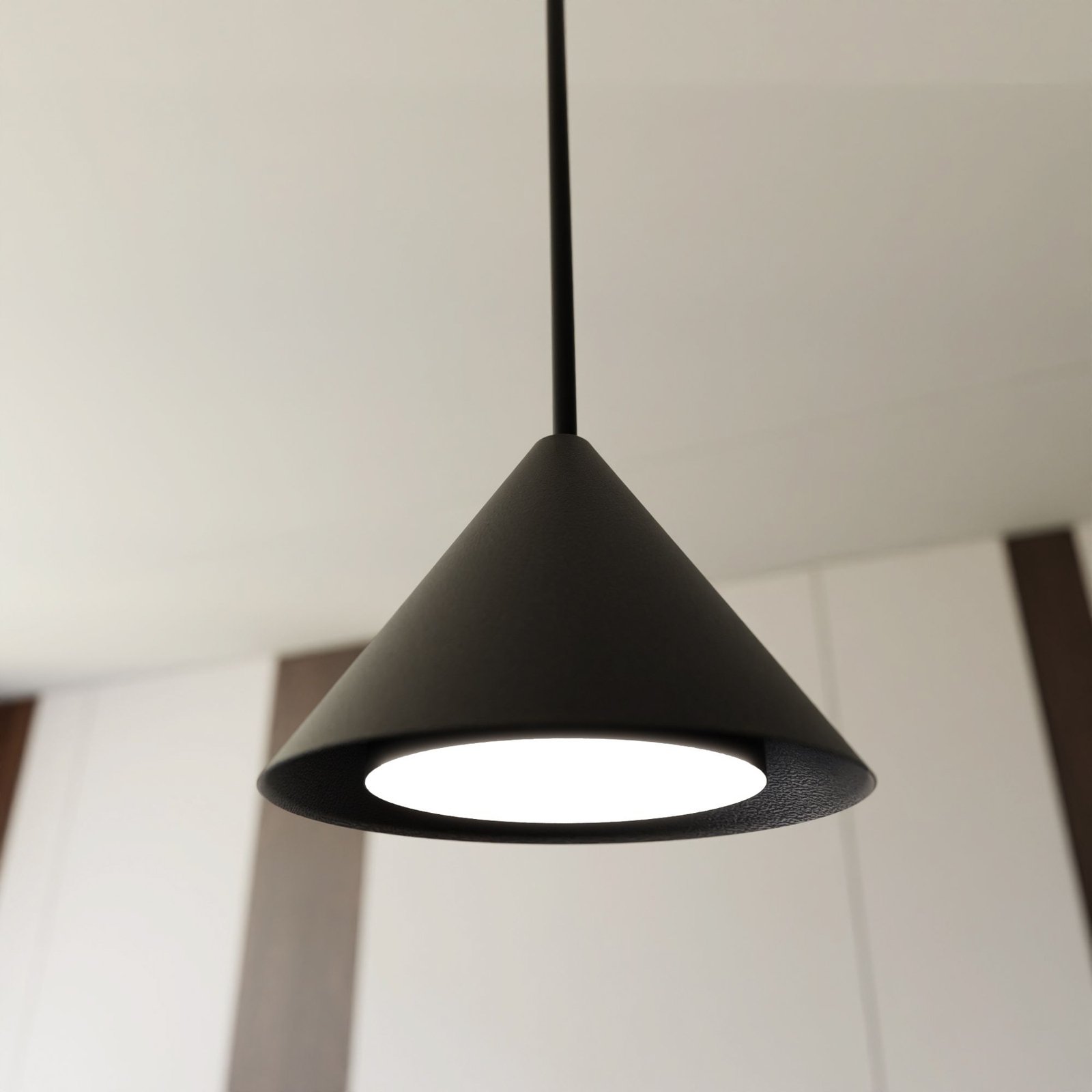 Elit pendant light, 6-bulb, black, metal