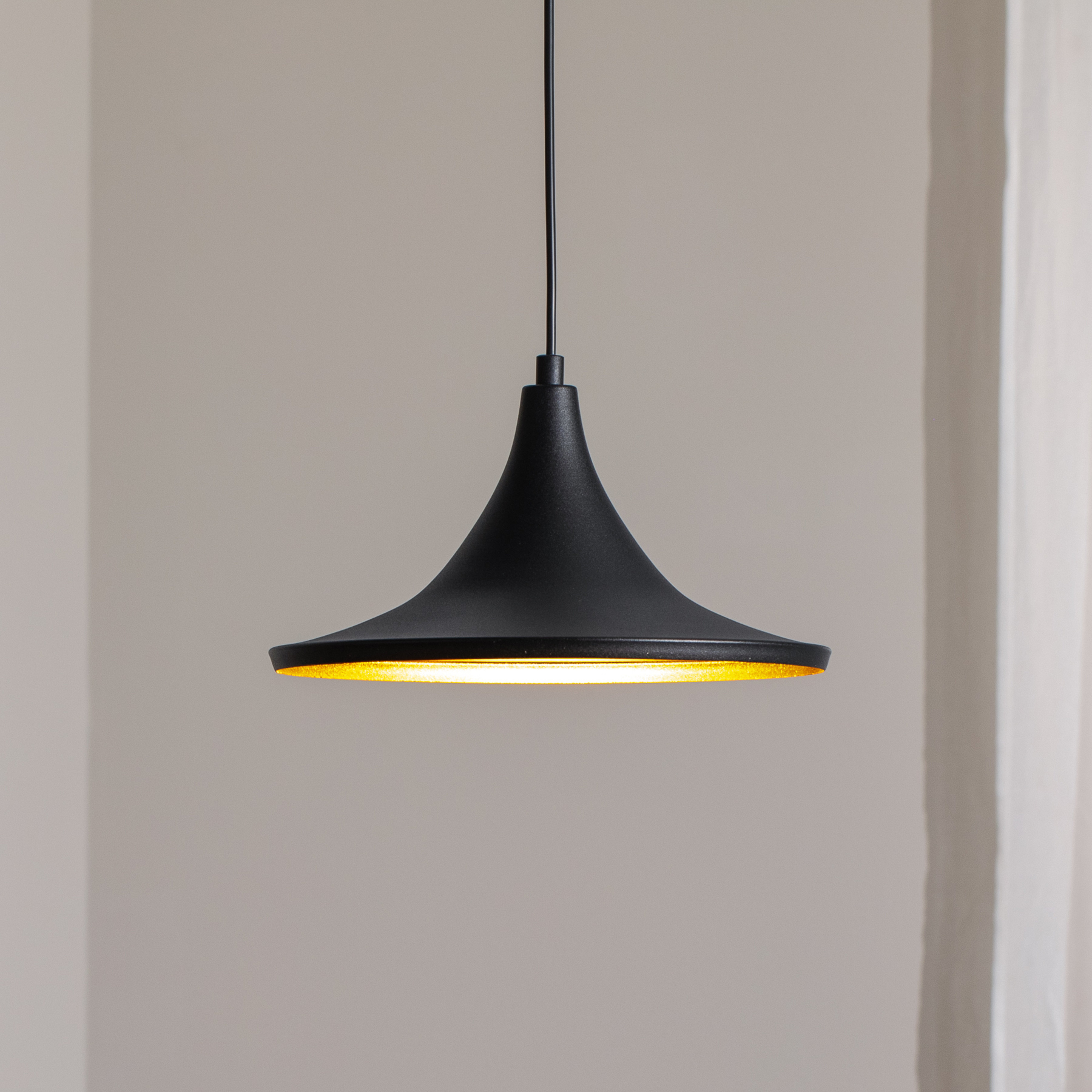 Genisy lámpara colgante, negro, Ø 31 cm, metal, E27