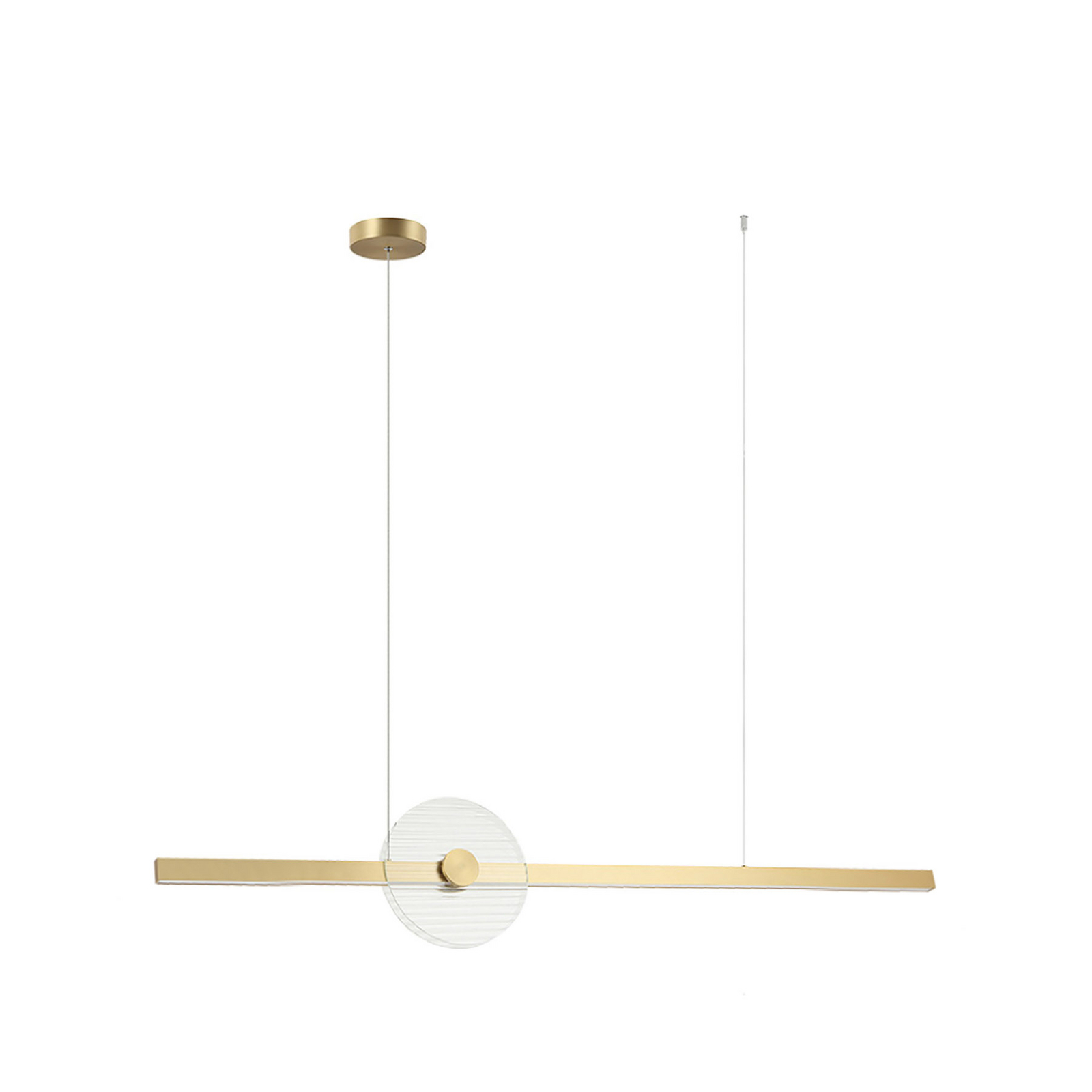 Lampada LED a sospensione 25426, color oro, lunghezza 121 cm, metallo