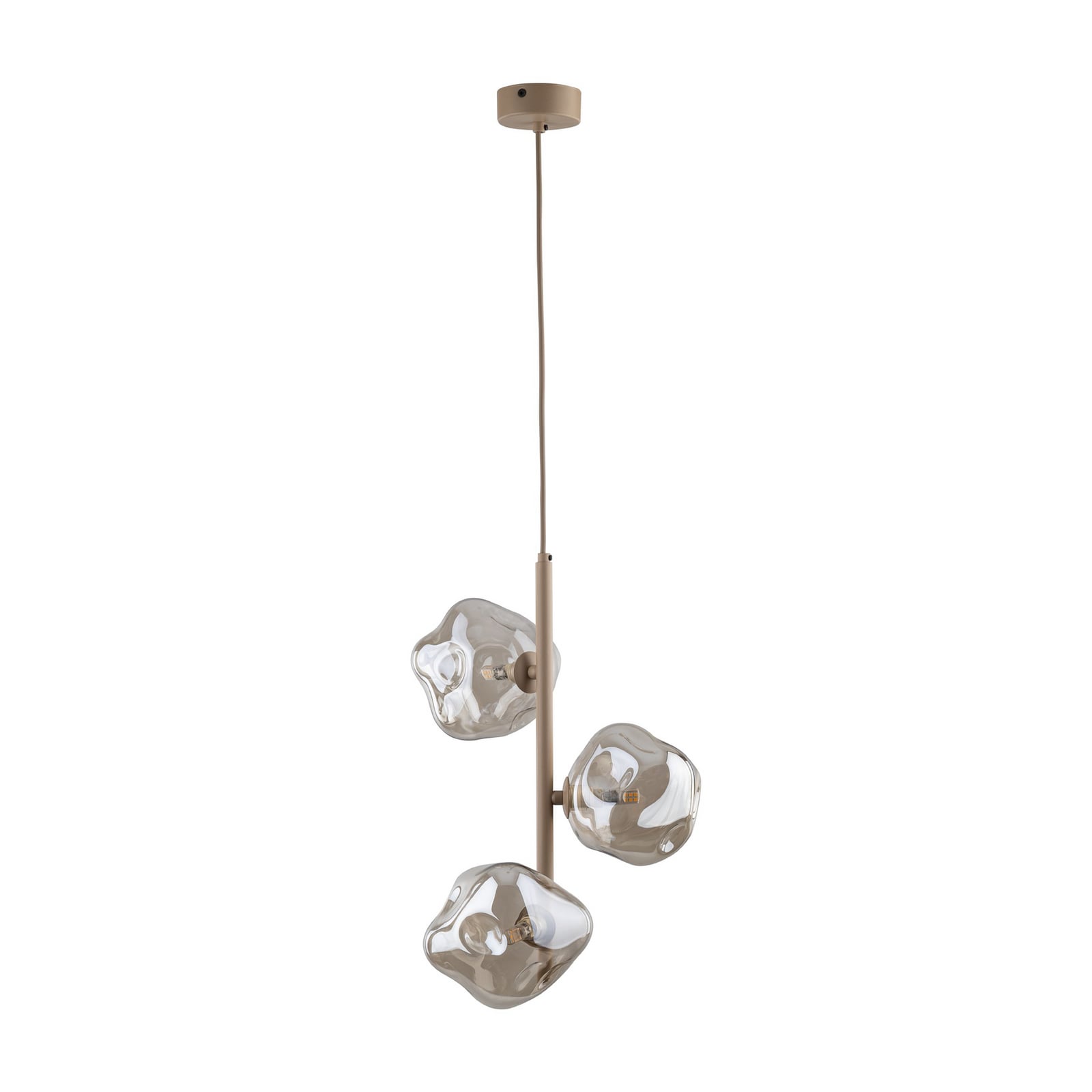 Suspension Lava, à 3 lampes, Ø 29 cm, sable/cognac, G9