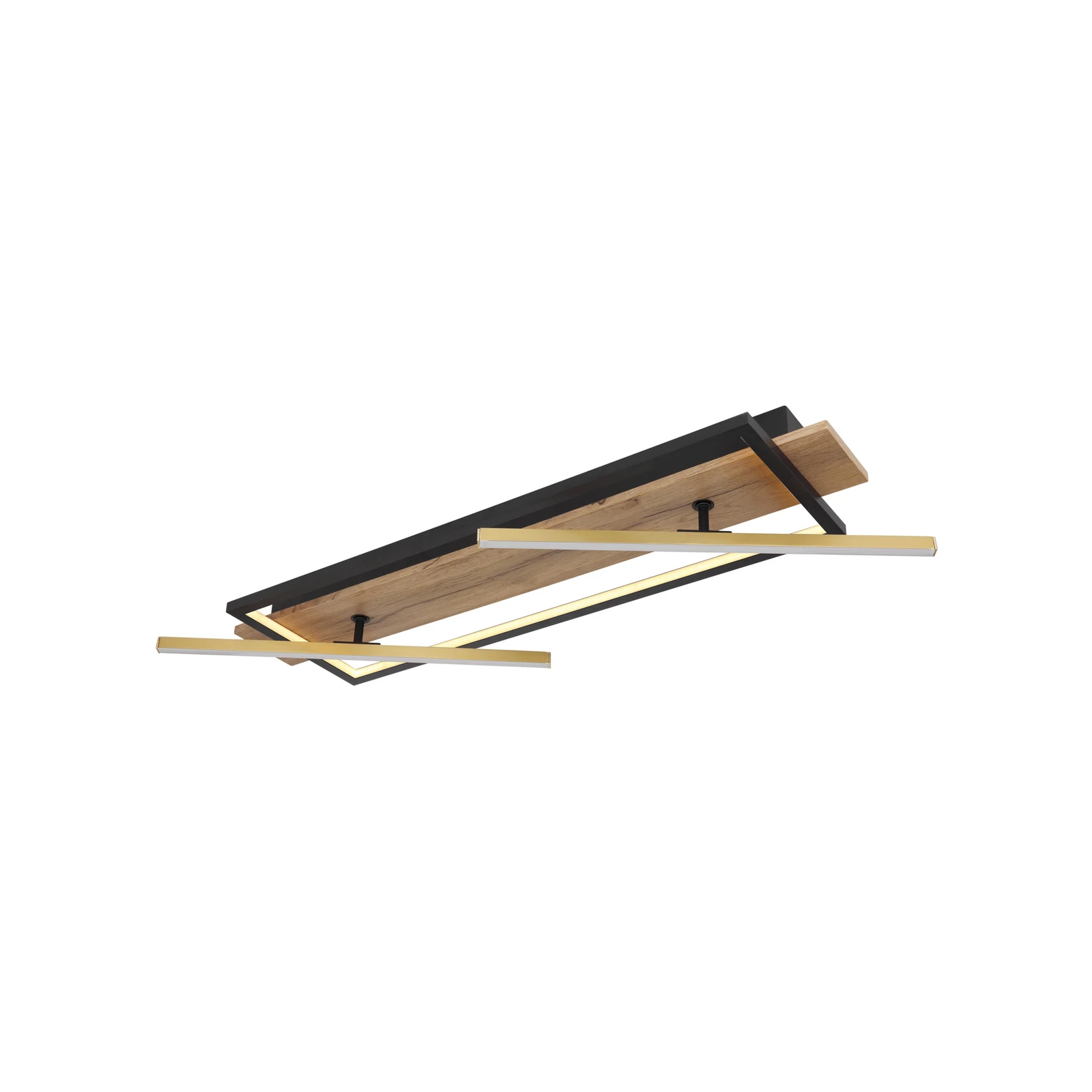 Beatrix LED-taklampe, lengde 81,5 cm, tre/svart, tre
