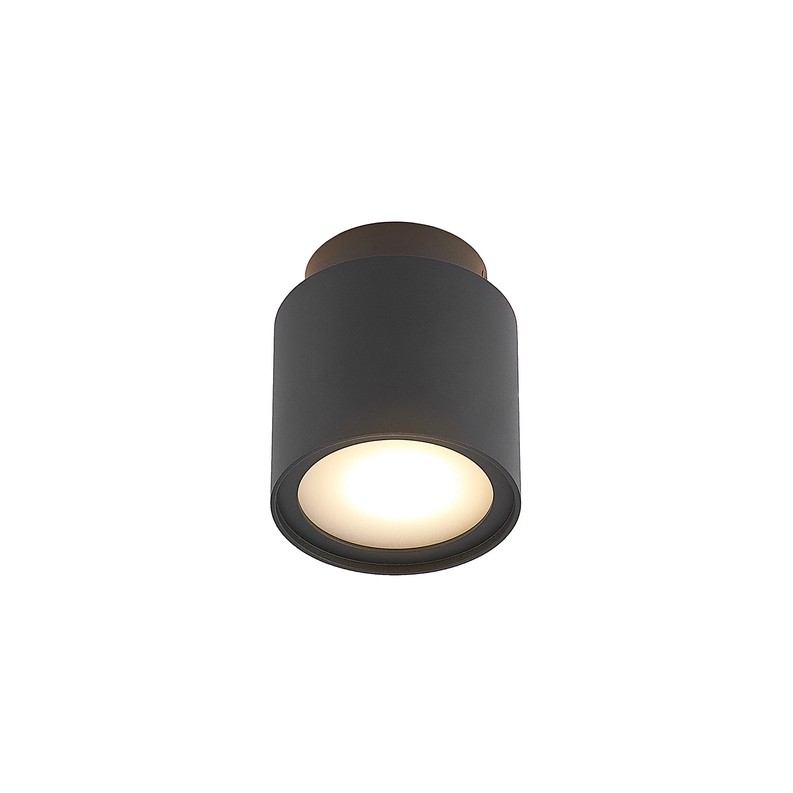 Arcchio plafonieră Walisa, Ø 10 cm, negru, difuzor, GU10