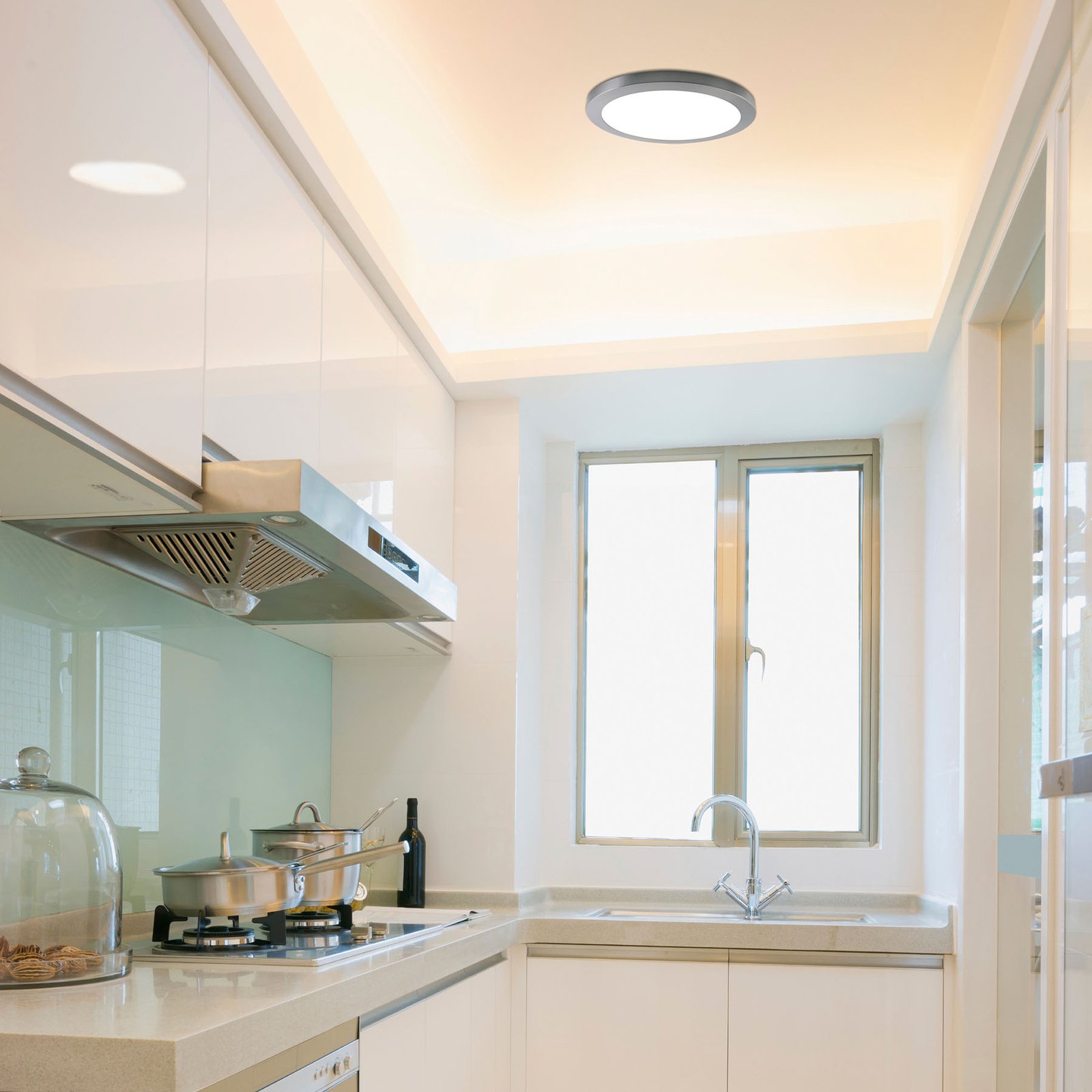 Bonus LED ceiling light with magnetic ring