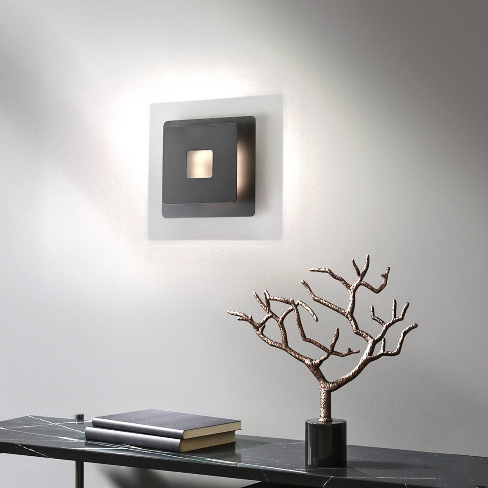 LED-Wandleuchte Hennes, Breite 18 cm, schwarz günstig online kaufen