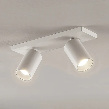 Arcchio spot Brinja, wit, hoekig, Ø 6 cm, 2-lamps, GU10